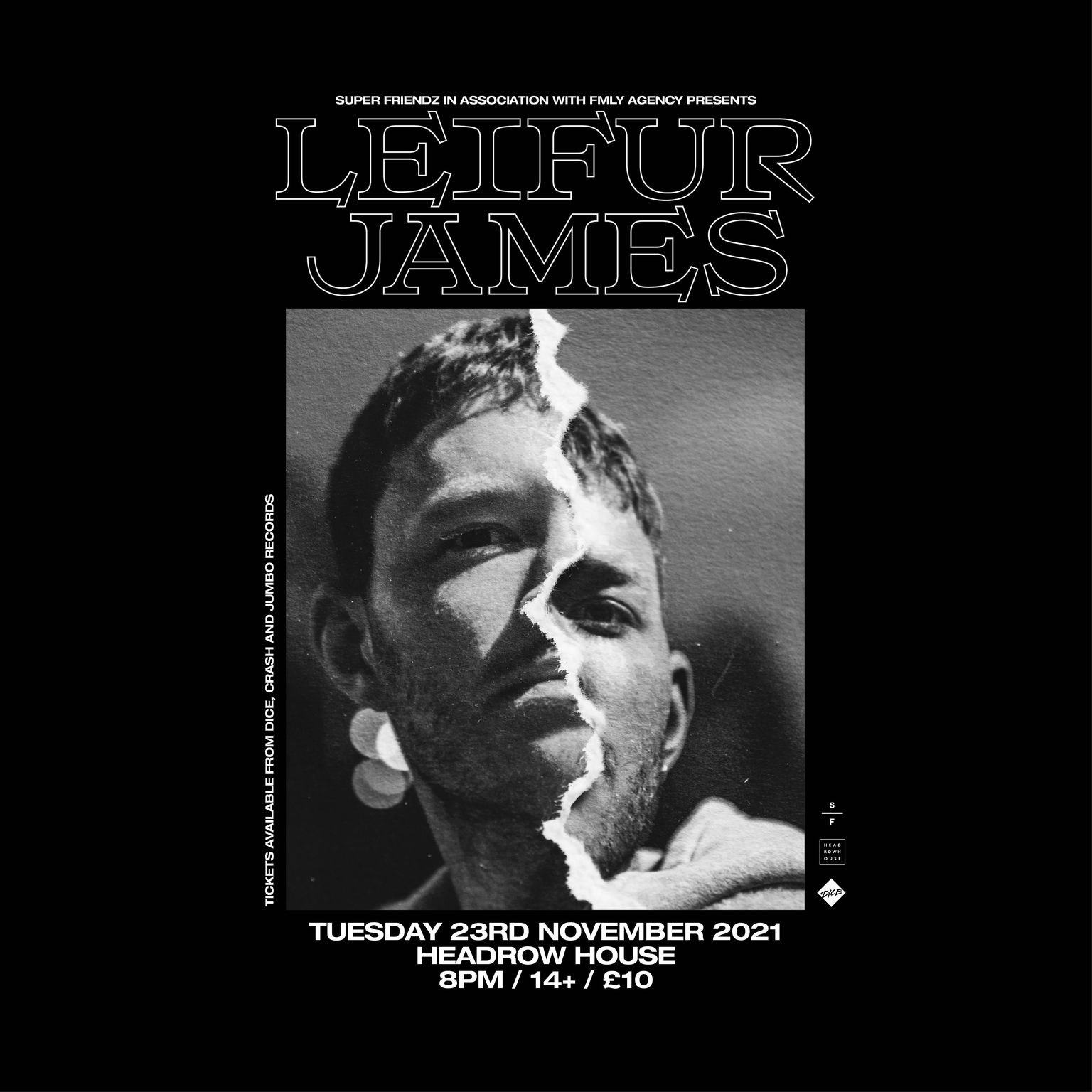Leifur James Tickets 11 23 Nov Headrow House Leeds Dice