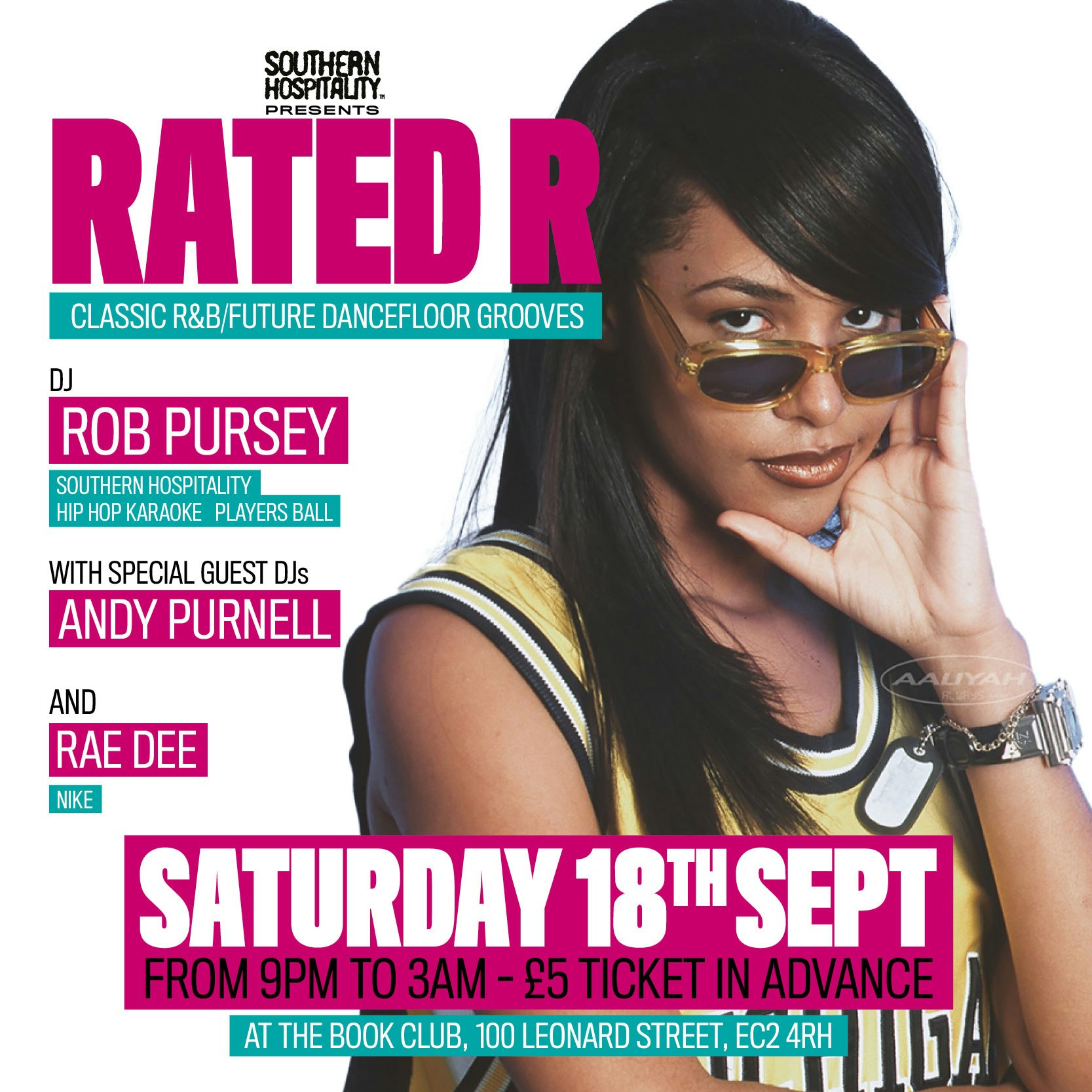 Rated R Classic R B Rap Anthems Tickets 7 50 16 Oct 21 The Book Club London Dice