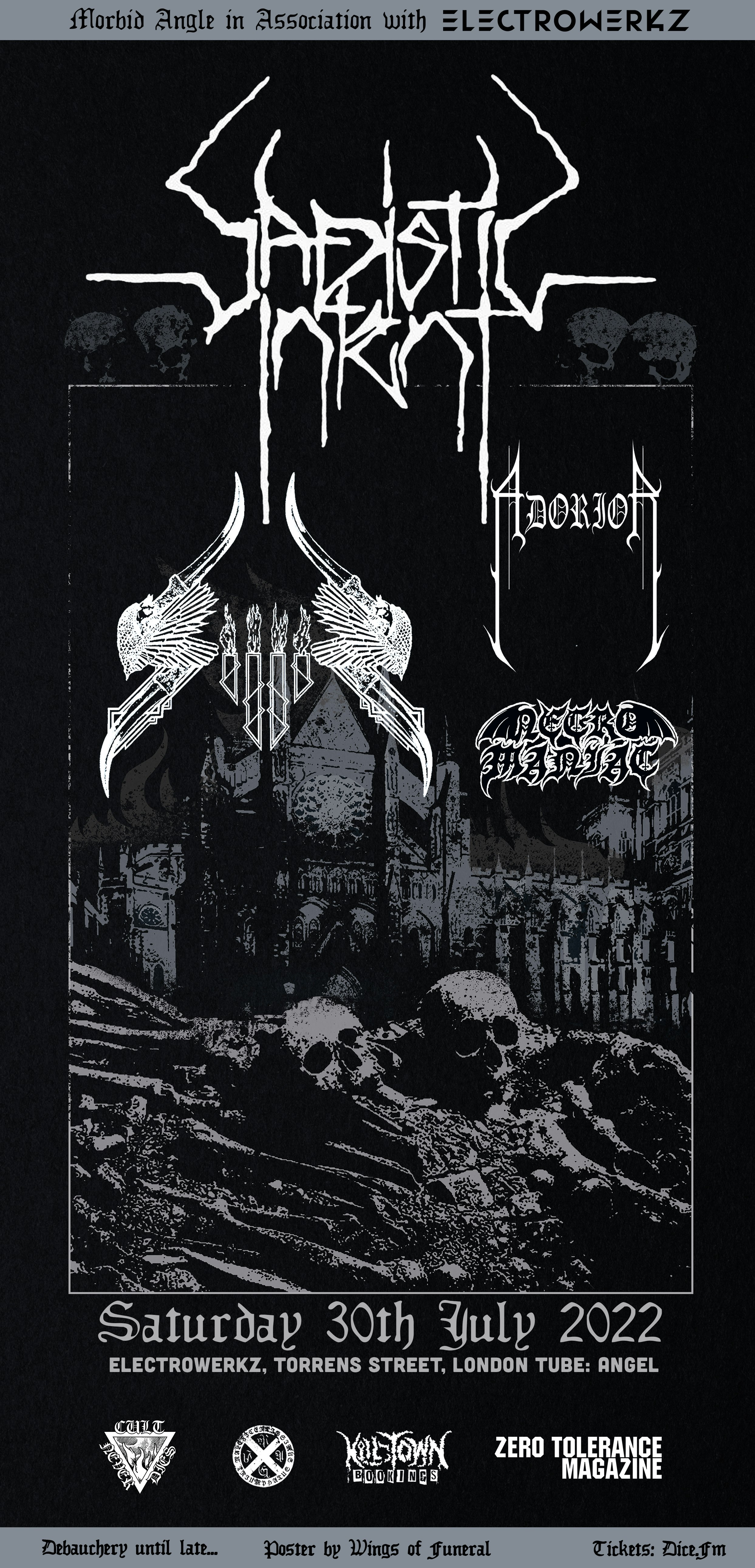 Sadistic Intent Sijjin Adorior Necromaniac Tickets From Free 30 Jul Electrowerkz London Dice