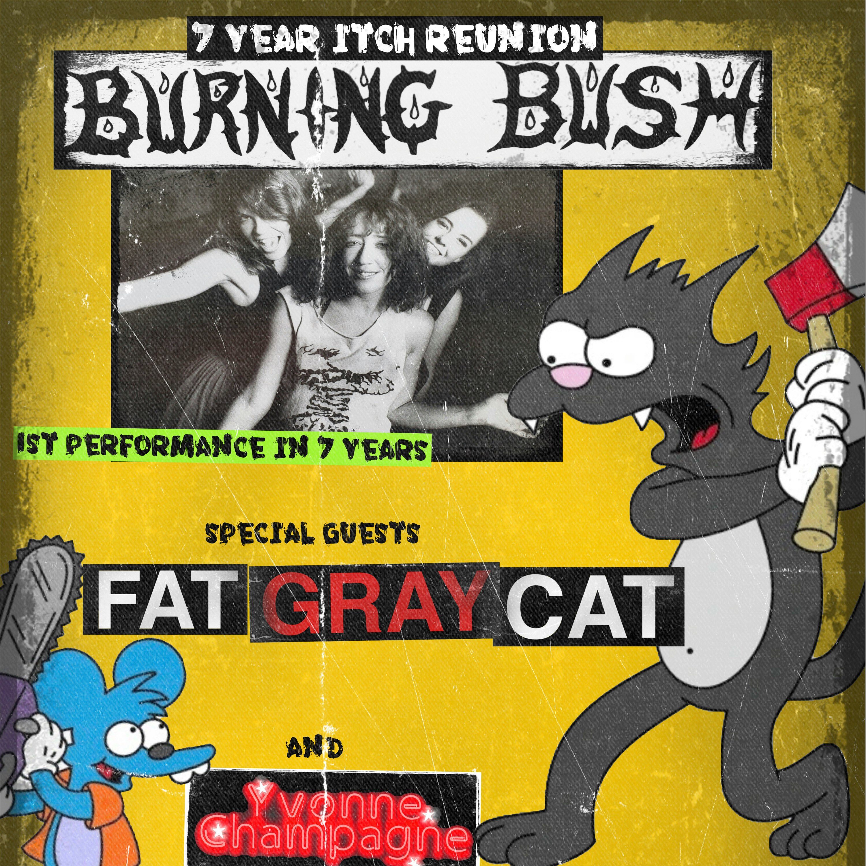 Burning Bush w/ Fat Gray Cat,  Yvonne Champagne