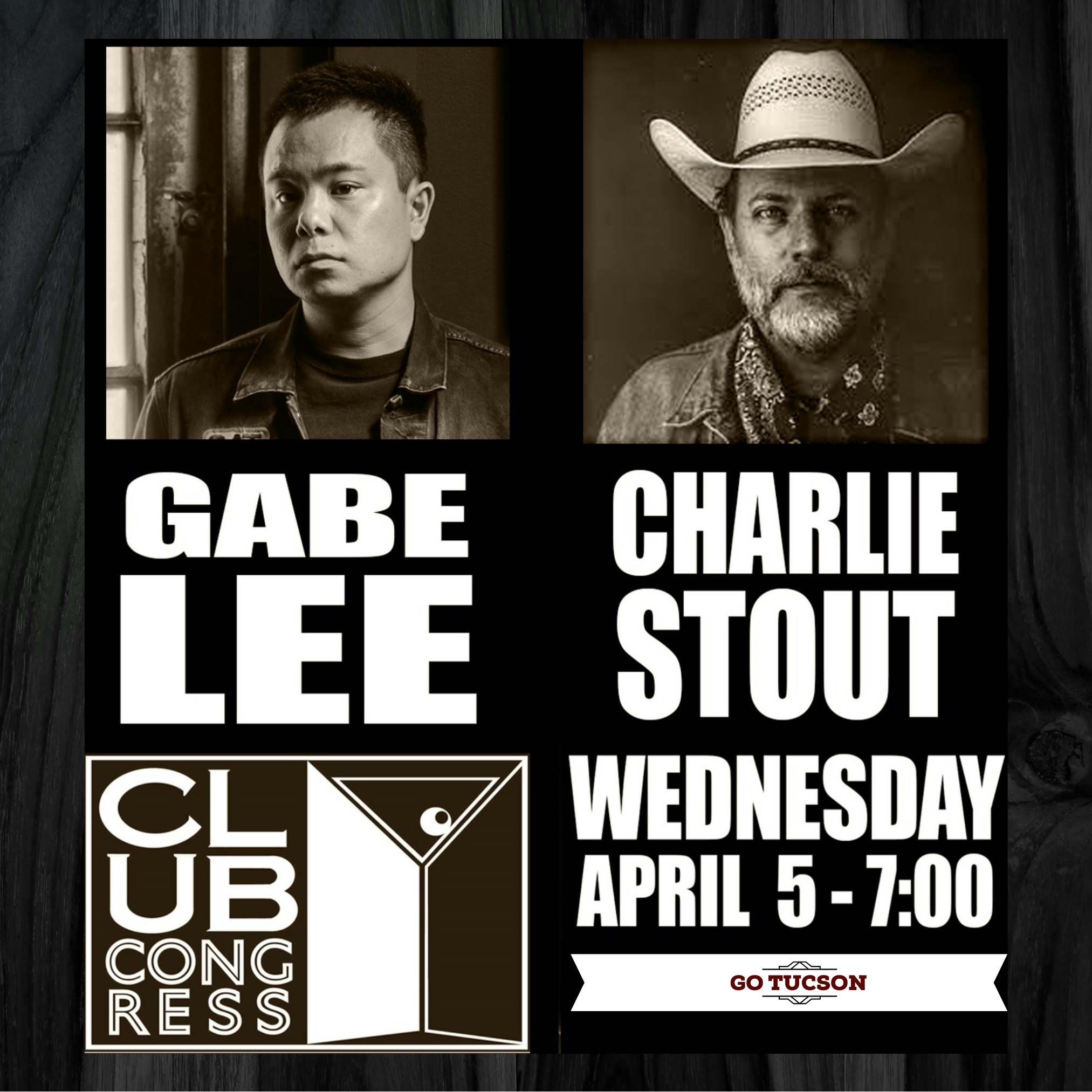 Gabe Lee & Charlie Stout Tickets | $ | 5 Apr @ Club Congress, Tucson |  DICE