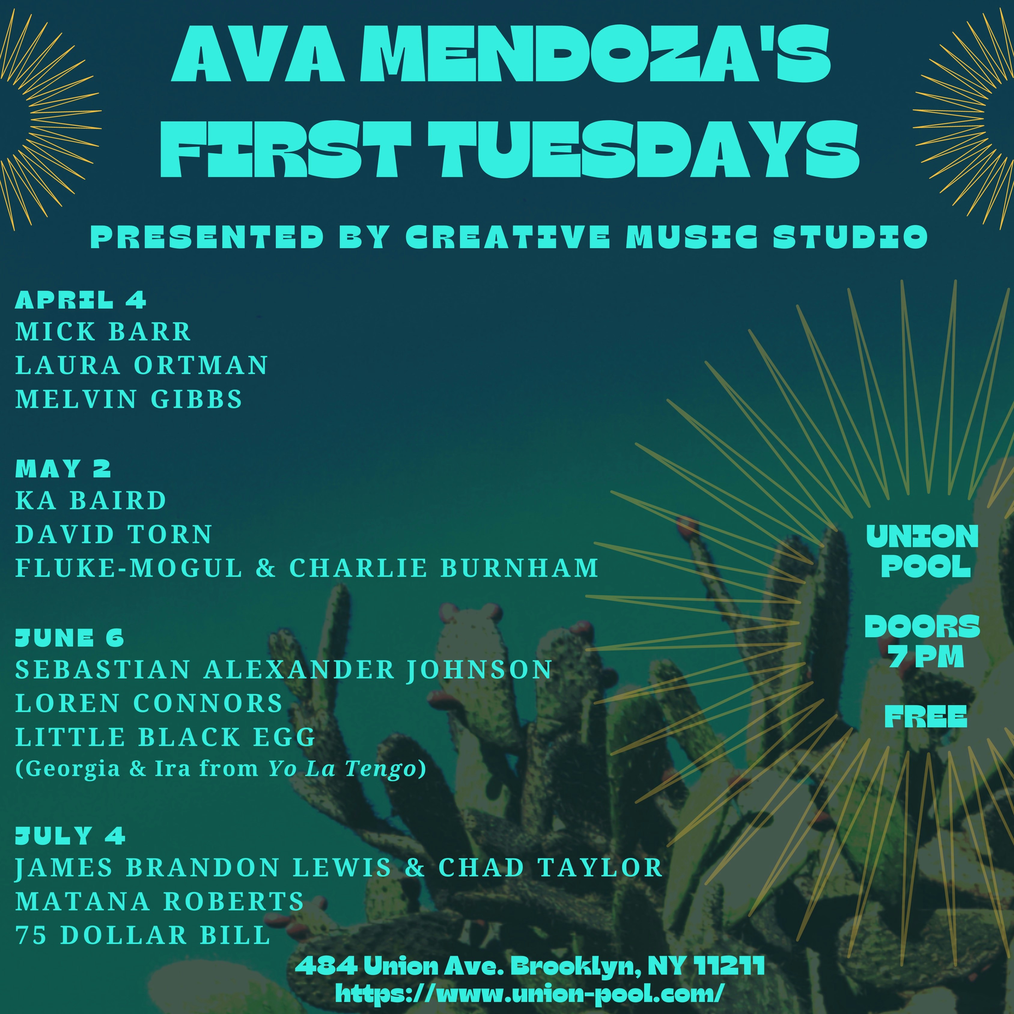 Ava Mendoza's Free First Tuesday Series: Mick Barr • Laura Ortman • Melvin Gibbs