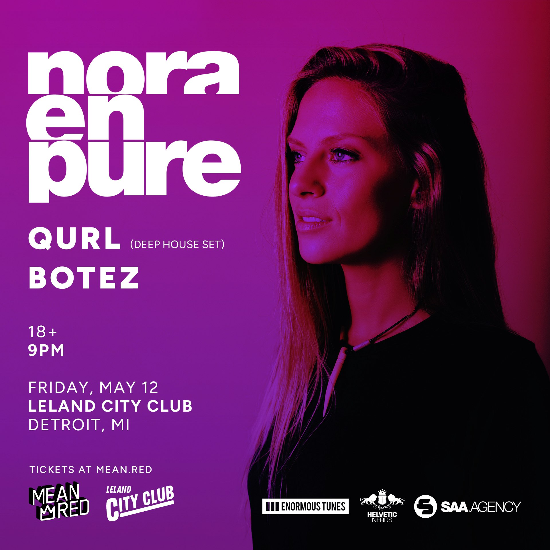 Nora En Pure Tickets | From $ | 12 May @ Leland City Club, Detroit |  DICE