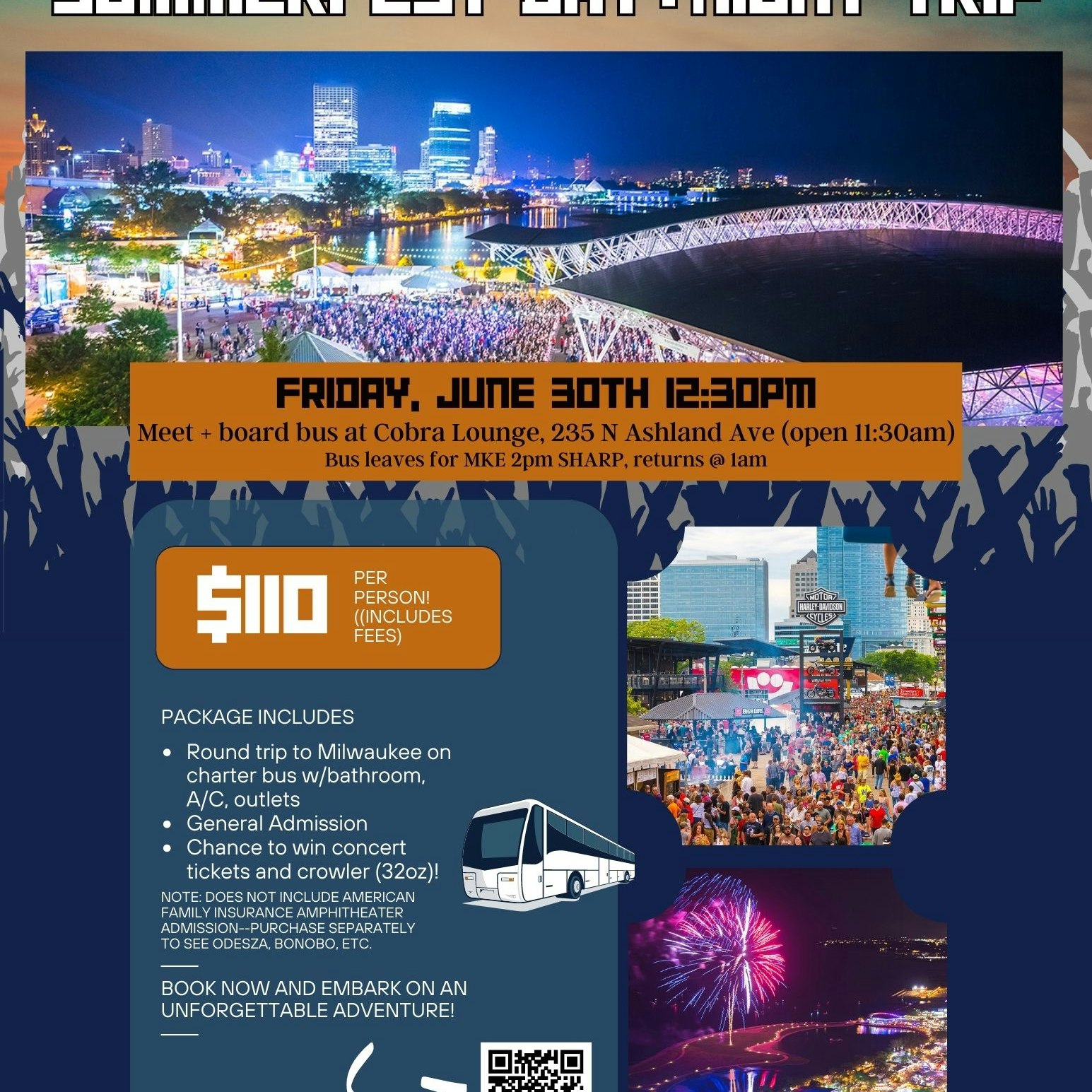 West Town Social Club Summerfest Bus at Cobra Lounge on Jun 30, 2023
