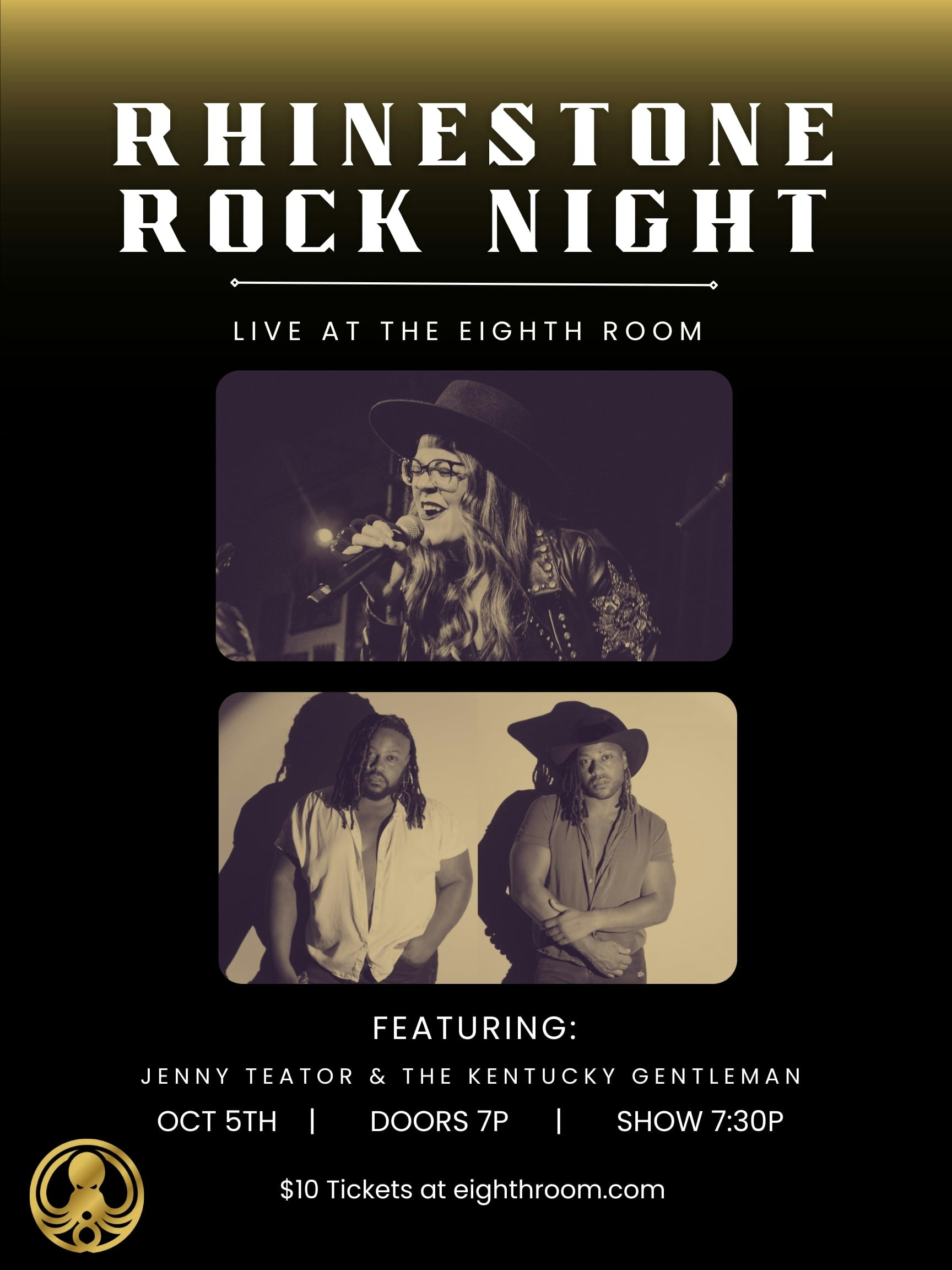 Rhinestone Rock Night ft. Jenny Teator and The Kentucky Gentlemen Tickets | $13.51 | 5 Oct @ The Eighth Room, Nashville - Vimarsana News