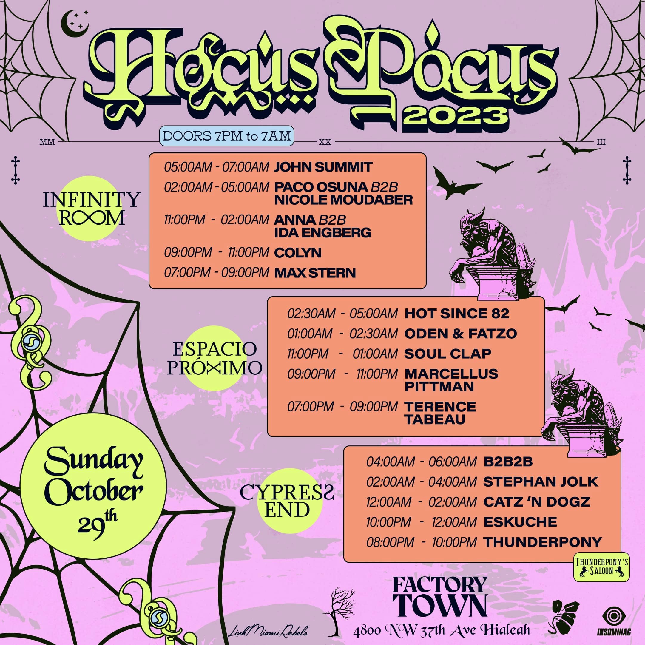 Sunday Hocus Pocus '23 (Single Day Ticket) at Factory Town on Oct 29