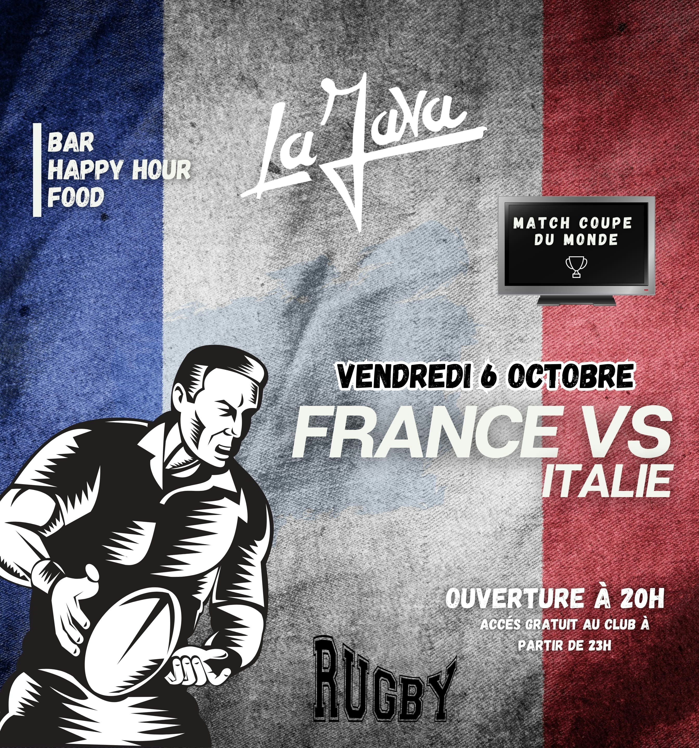 Coupe du monde de rugby France vs Italie Tickets Free 6 Oct La Java, Paris DICE