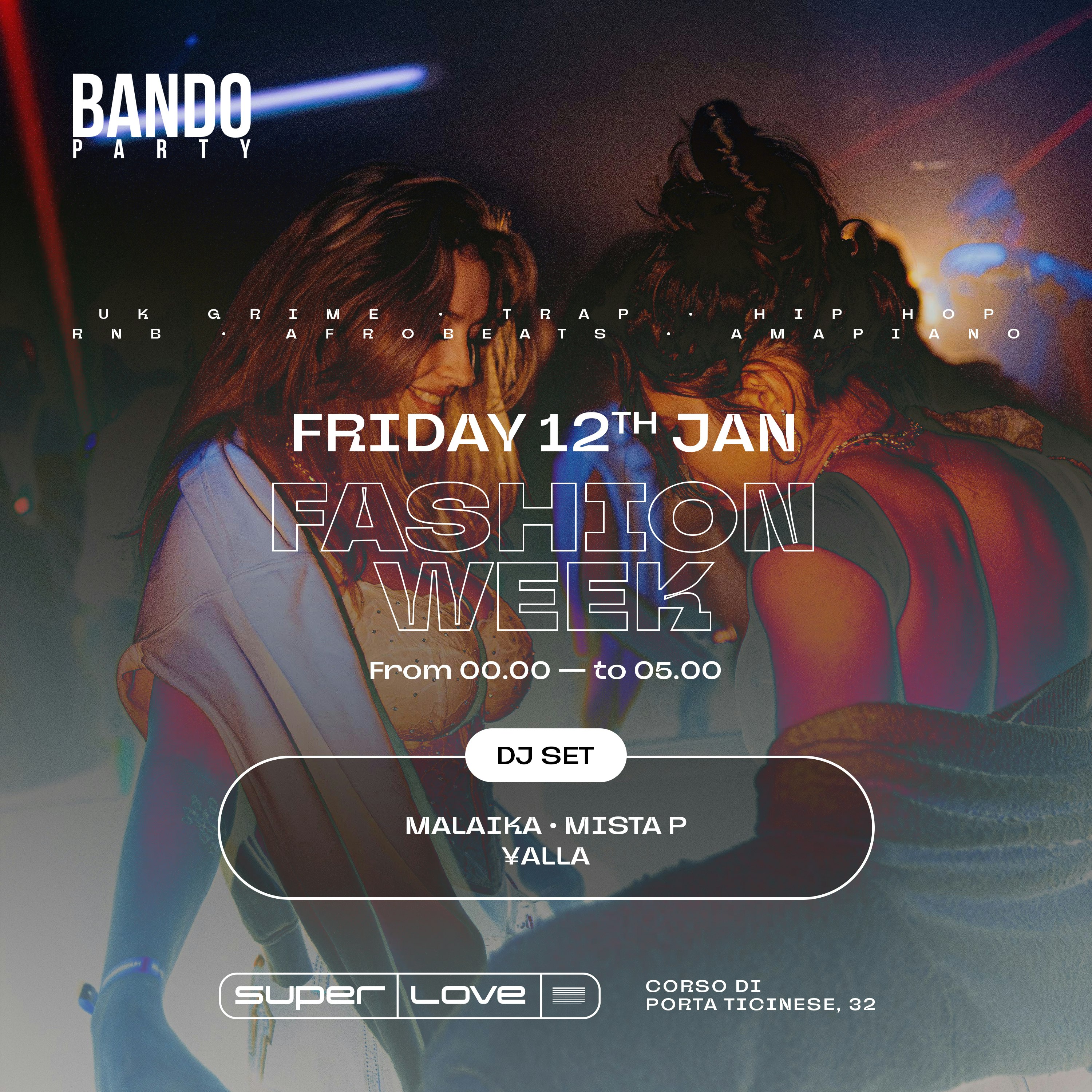 Bando Party: Milano Fashion Week Afterparty Entradas | 11,50 € | 12 Ene ...