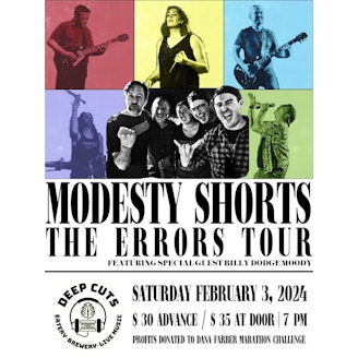 Modesty Shorts and Billy Dodge Moody Bilhetes, $ 33,99, 3 de fev. @ Deep  Cuts, Medford