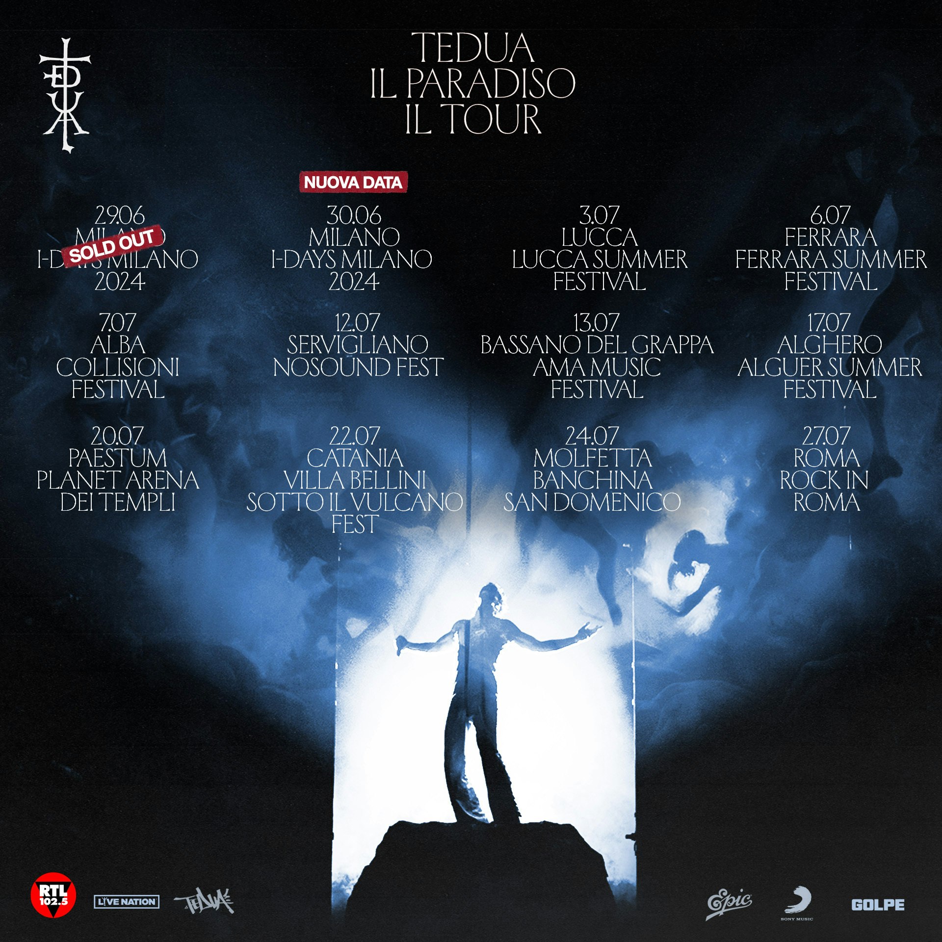 Tedua IDays 2024 Biglietti Da 48,76 € 30 giu Ippodromo Snai San