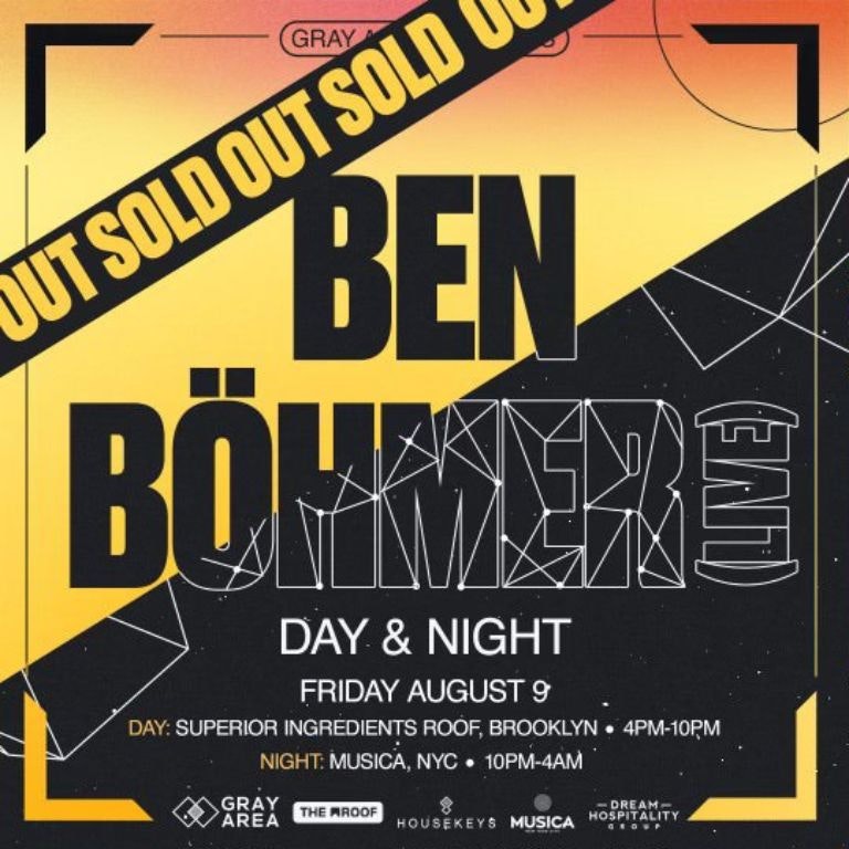 Ben Böhmer [LIVE] on The Roof Day Show GrayArea Tickets From 32.