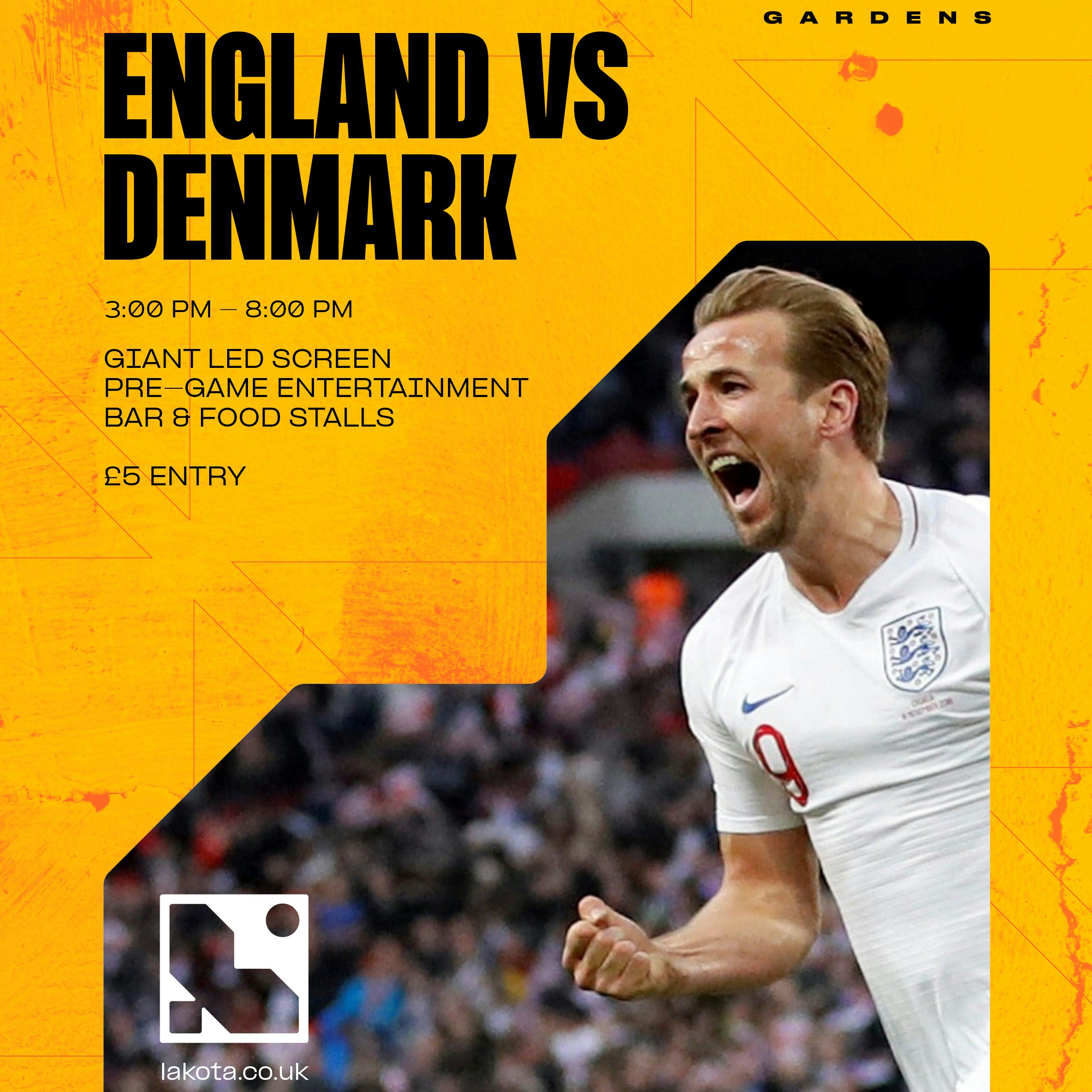 England vs Denmark Screening Tickets | £6.38 | 20 Jun @ Lakota, Bristol |  DICE