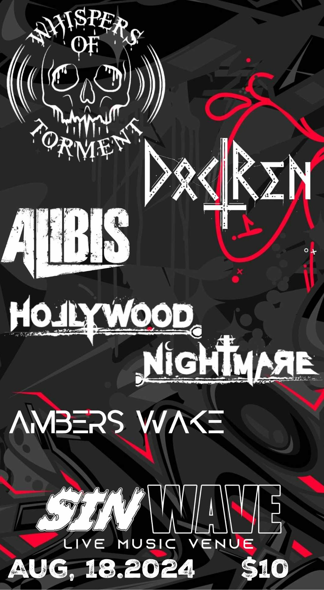 Whispers of Torment, Doctren, Alibis, and more Tickets | $12.35 | 18 Aug @  Sinwave, Las Vegas | DICE