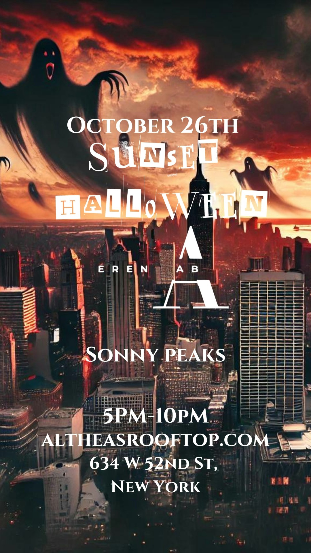 Althea's Sunset Halloween edition Tickets 22.66 26 Oct Althea's Hideaway NYC, New York