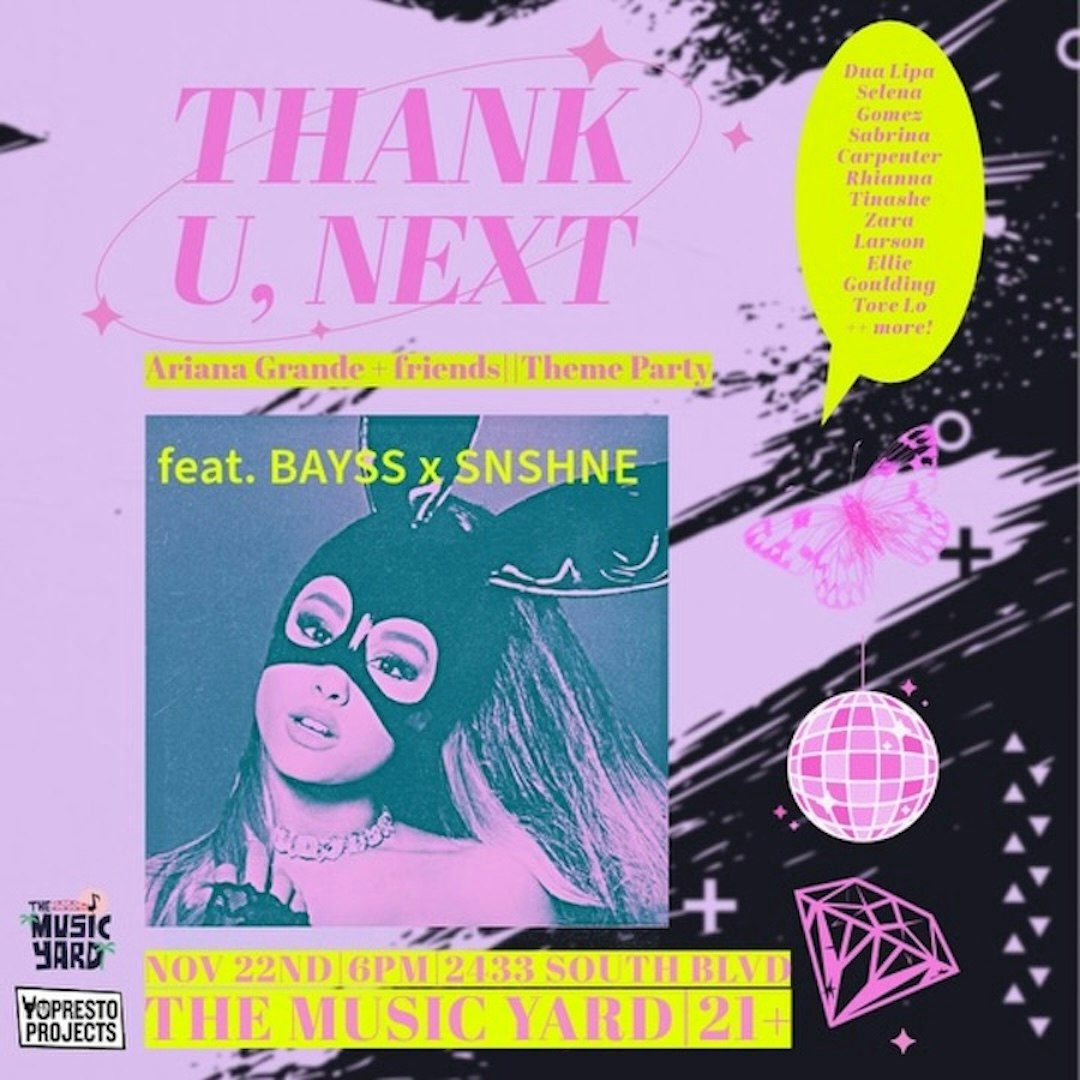 THANK U, NEXT Ariana Grande + Friends Themed Party Tickets From 9.
