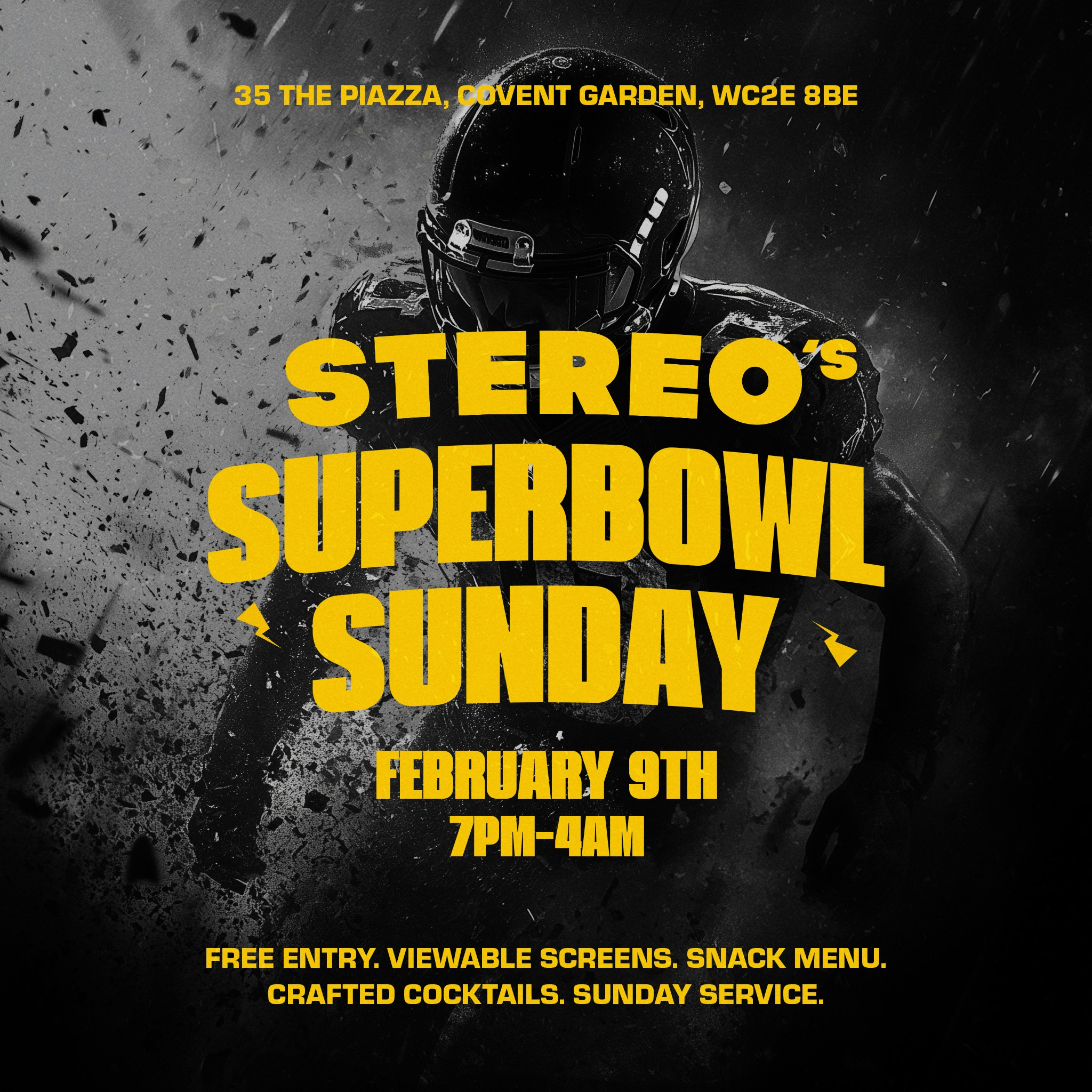 STEREO's Superbowl Sunday 2025 Tickets Free Feb 9 STEREO Covent