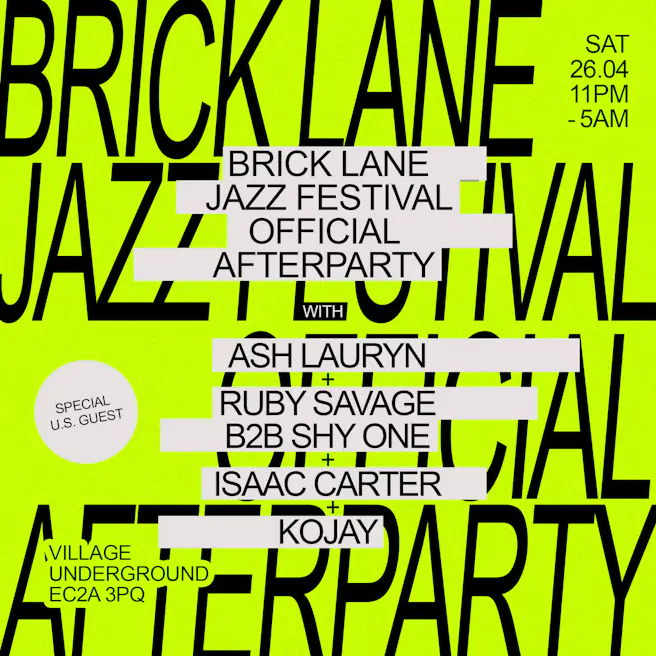 Brick Lane Jazz Festival Saturday Afterparty