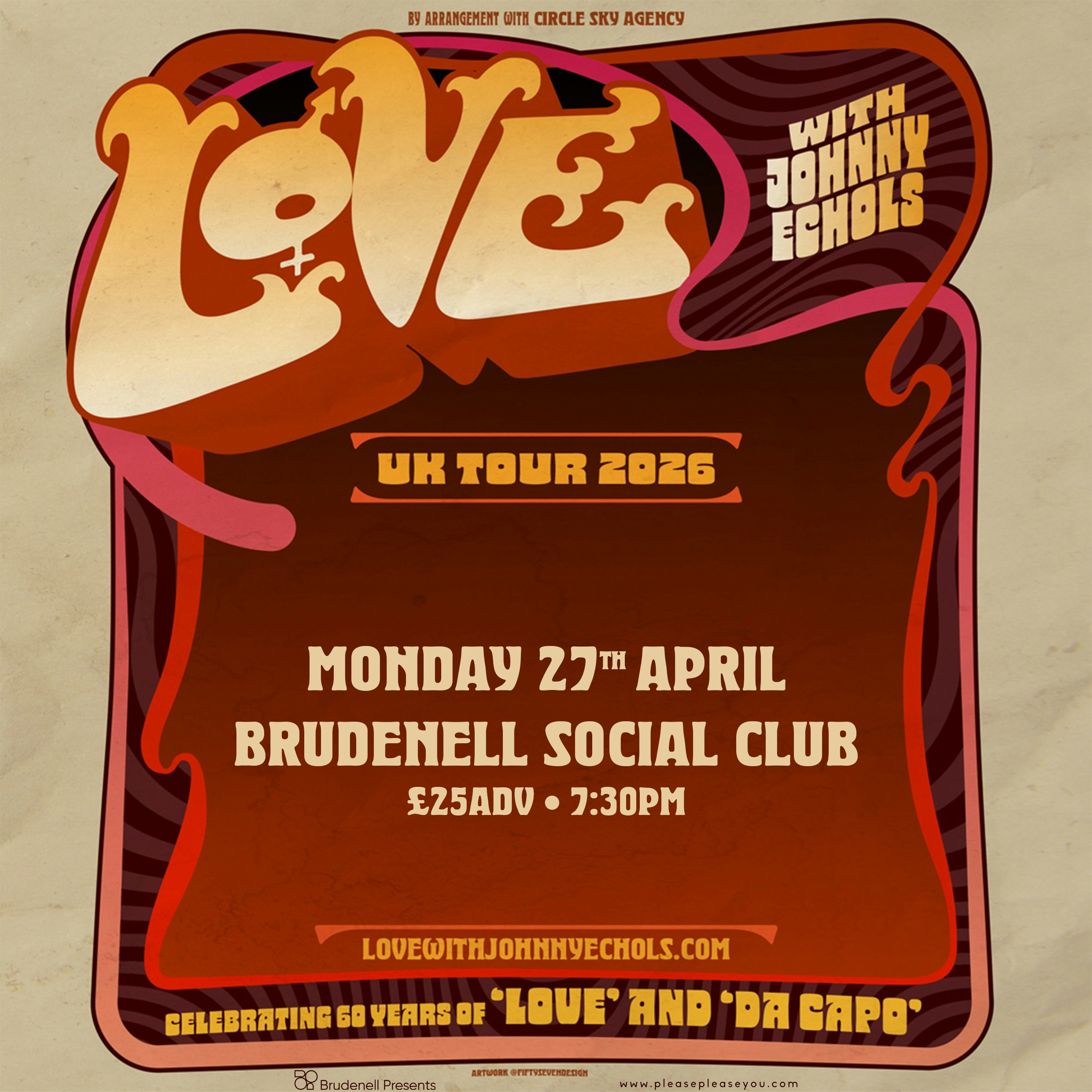 LOVE with Johnny Echols Tickets | £28 | 27 Apr @ Brudenell Social