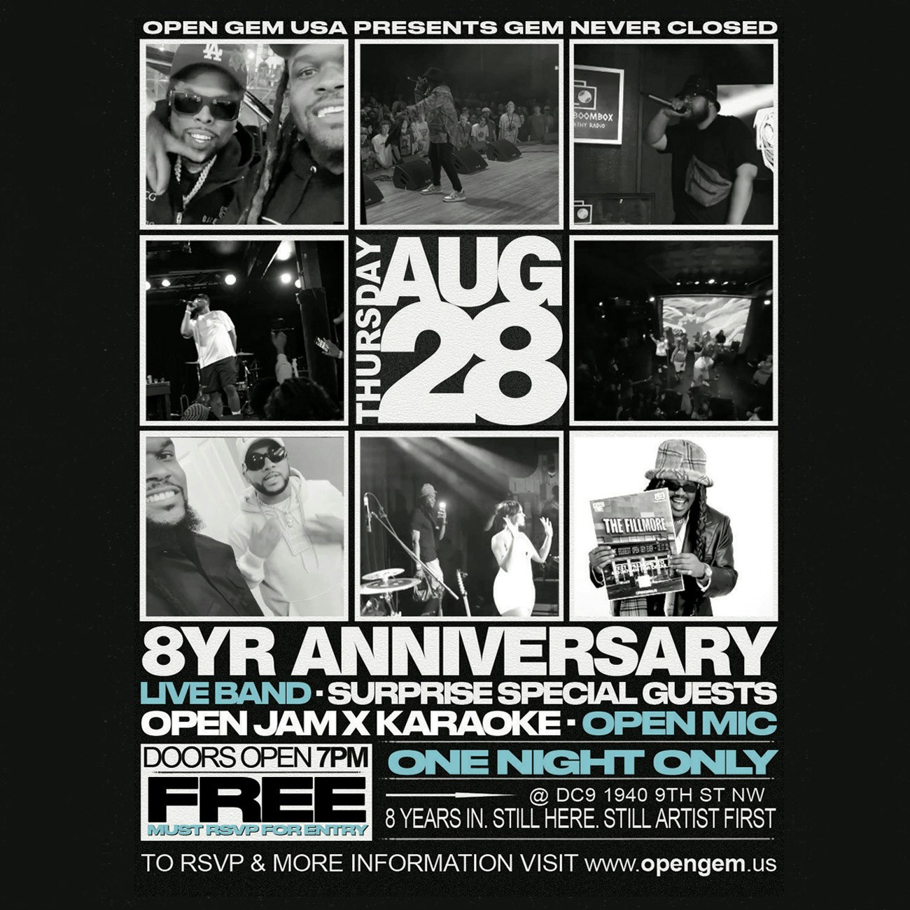 Open Gem 8 Year Anniversary Tickets | From Free | 28 Aug