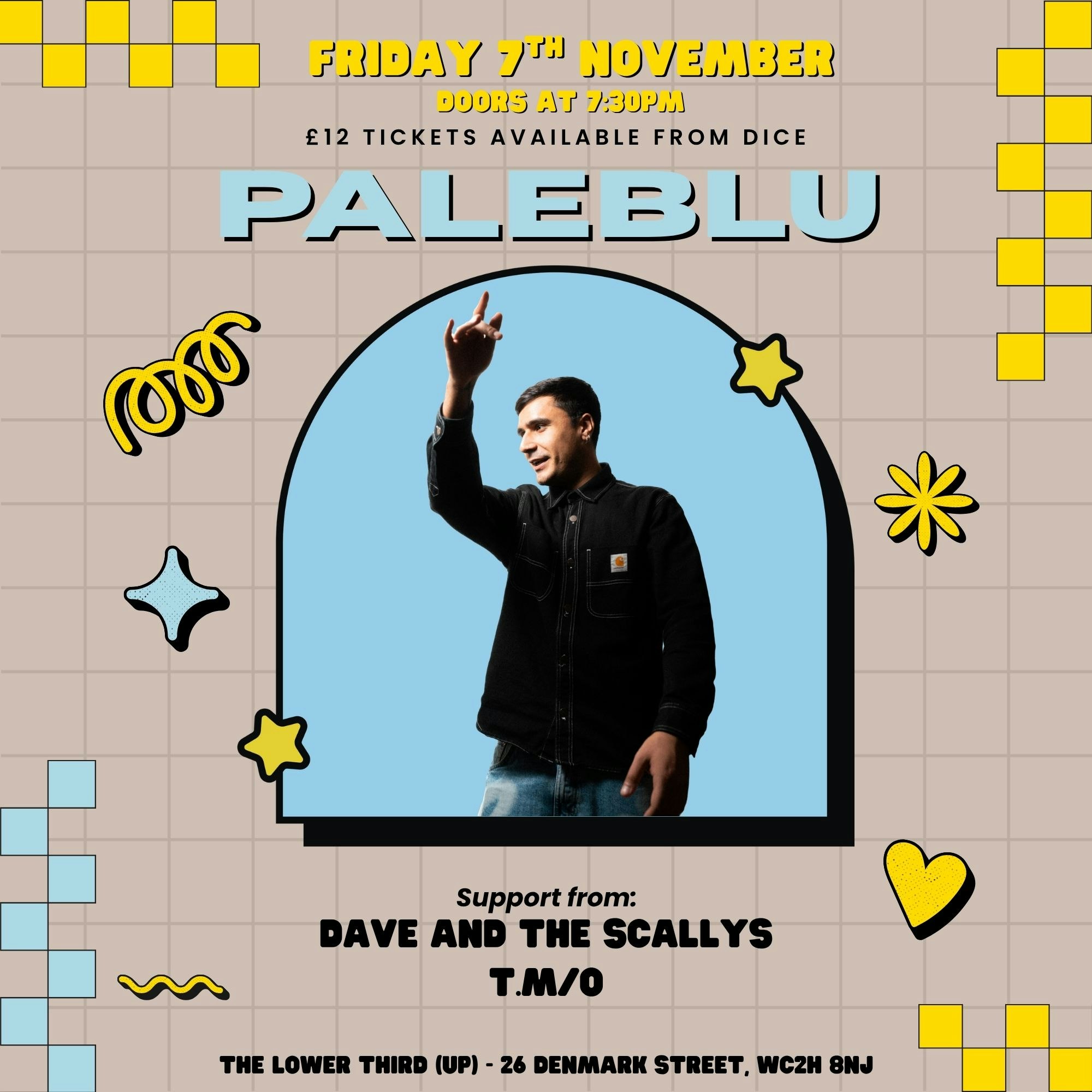 Paleblu LIVE: support from Dave and the Scallies + T.M/O at The Lower Third
