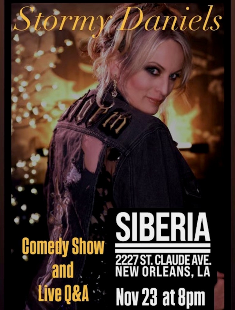 Stormy Daniels Comedy + Q/A Tickets | From $24.92 | 23 Nov @ Siberia, New Orleans | DICE
