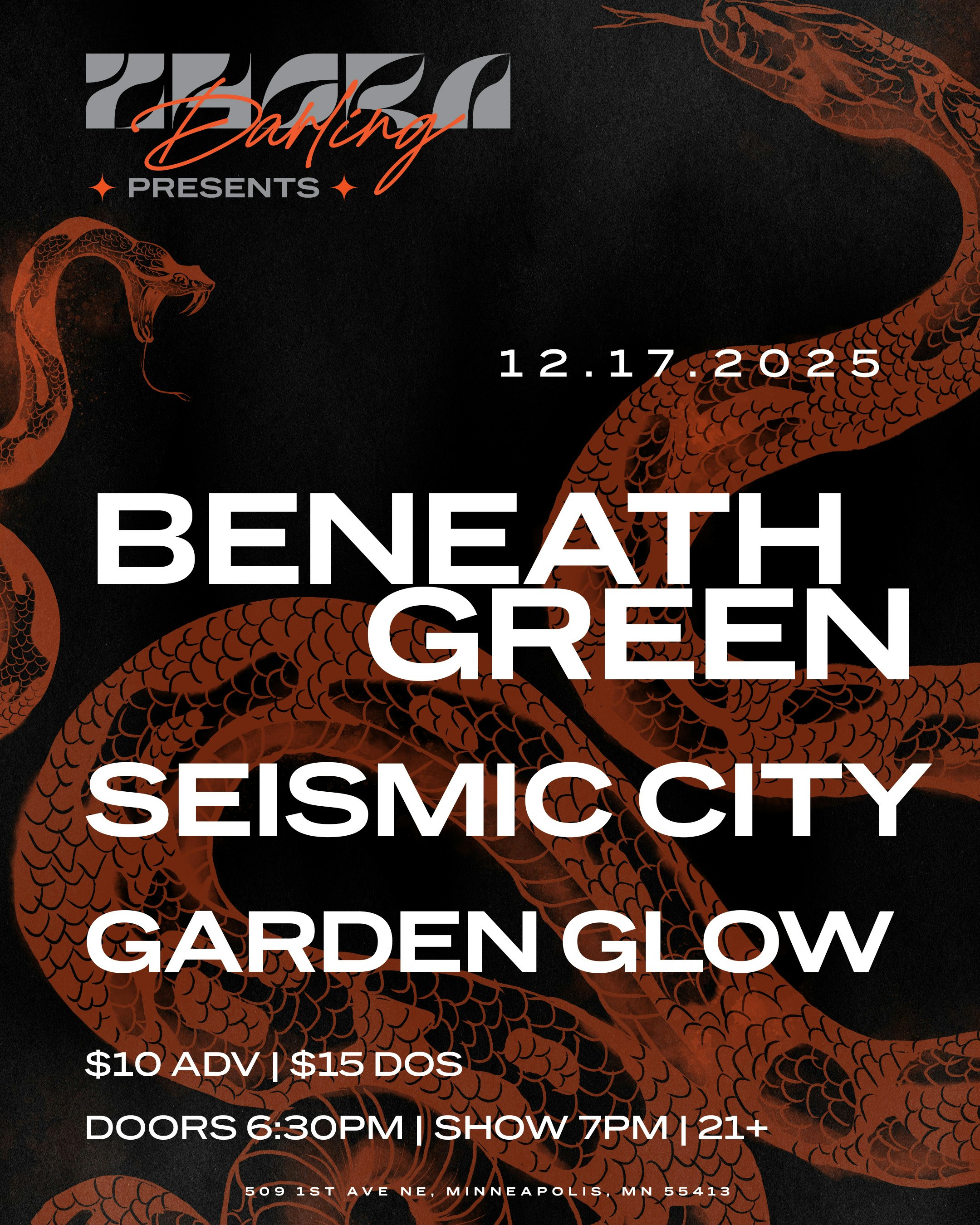 Beneath Green, Seismic City, & Garden Glow Tickets | $12.70 | 17