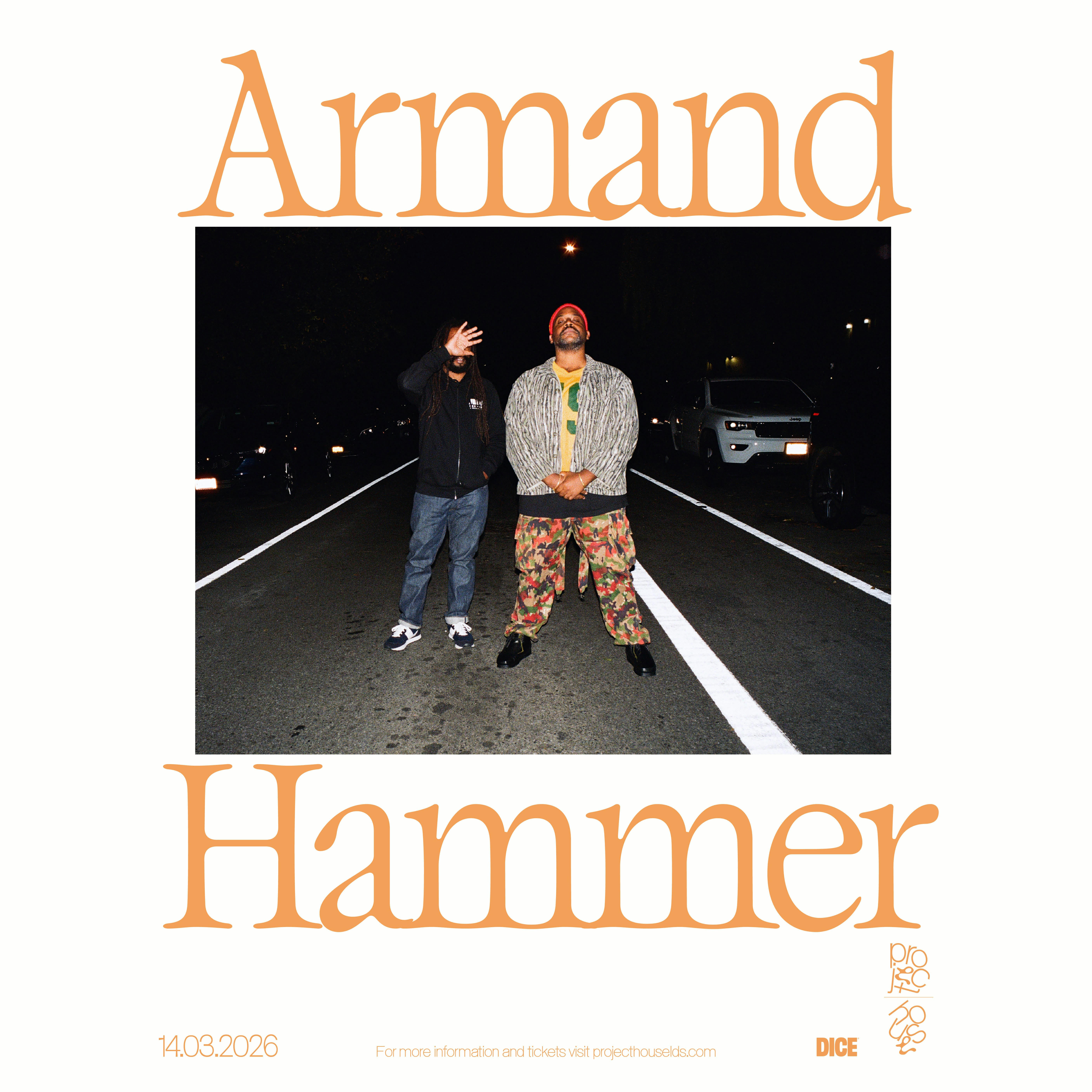 Armand Hammer Tickets | £23.06 | 14 Mar @ PROJECT HOUSE, Leeds | DICE