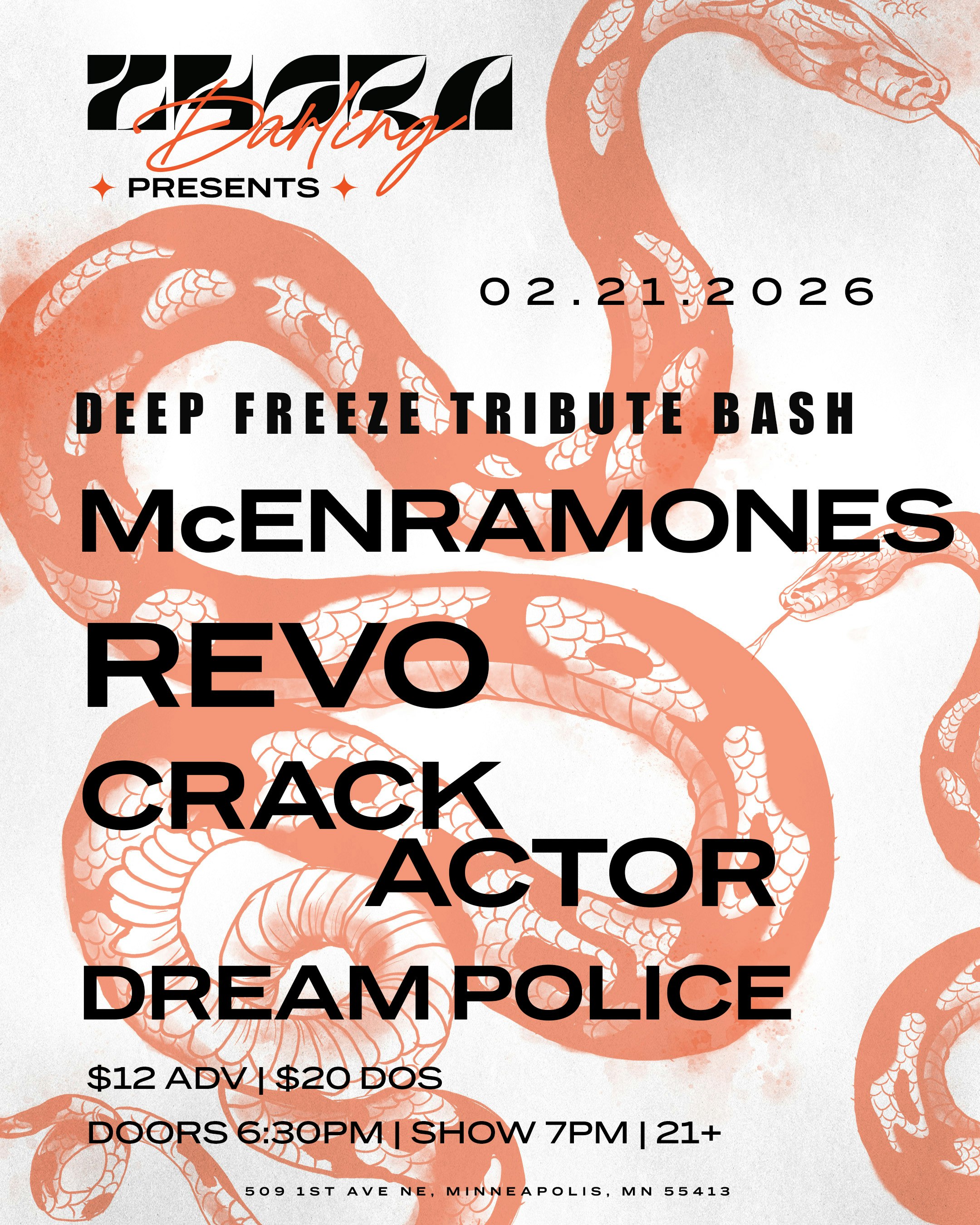 Deep Freeze Tribute Bash Tickets | $15.24 | 21 Feb @ Zhora Darling