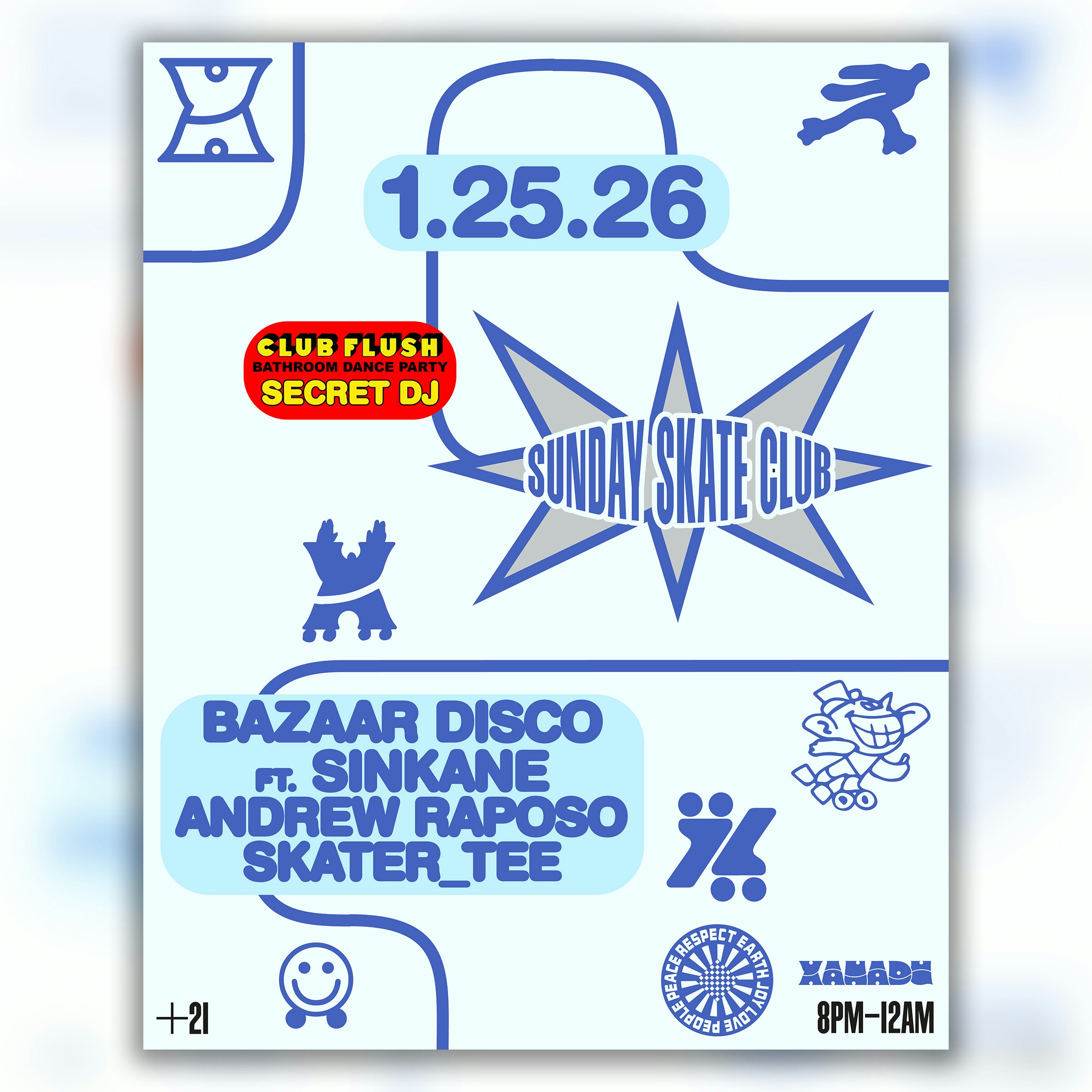Sunday Skate Club ft. Bazaar Disco ft. Sinkane & W. Andrew Raposo, Skater_Tee (skate)