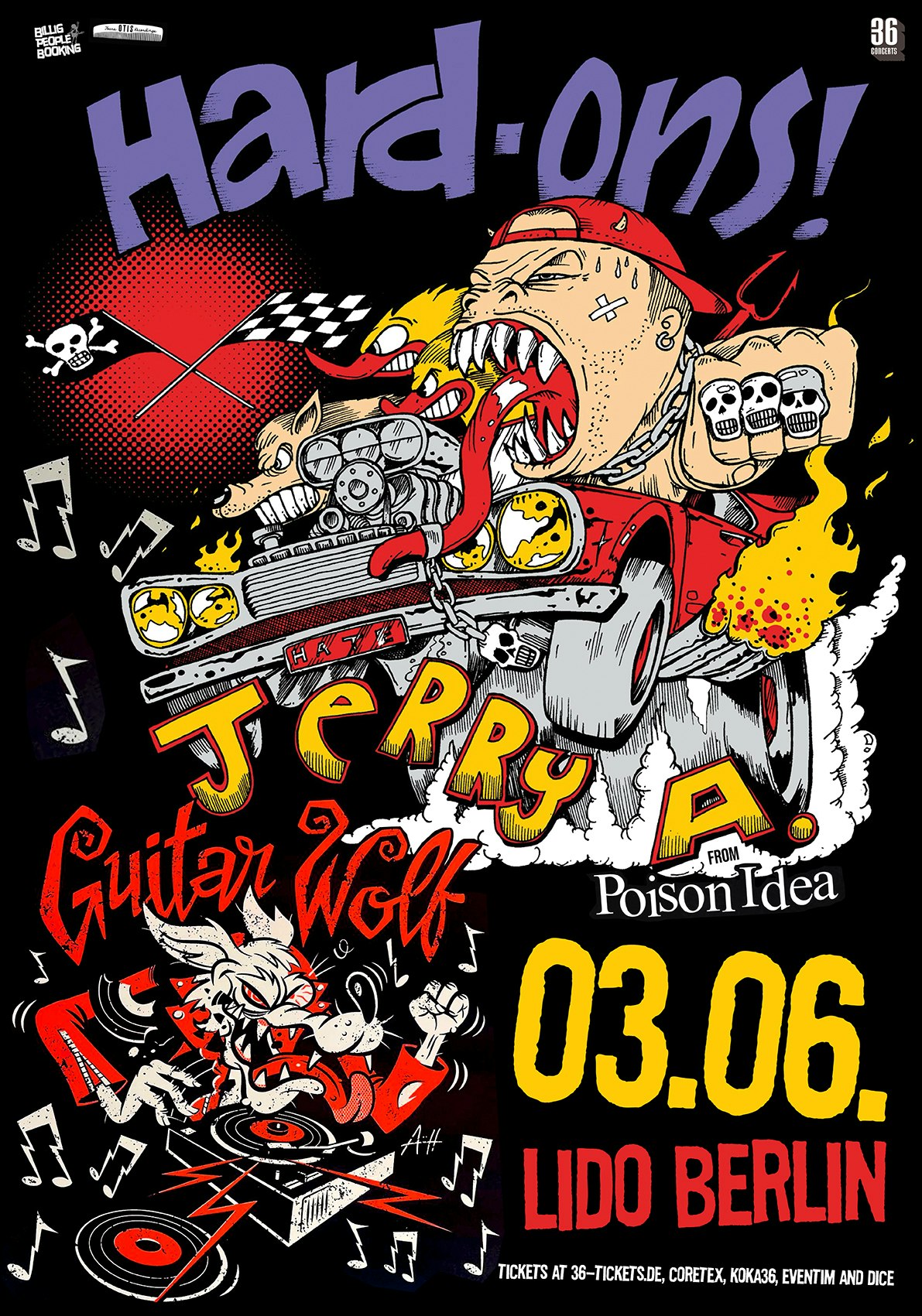 HARD-ONS feat. JERRY A (Poison Idea) + GUITAR WOLF Tickets