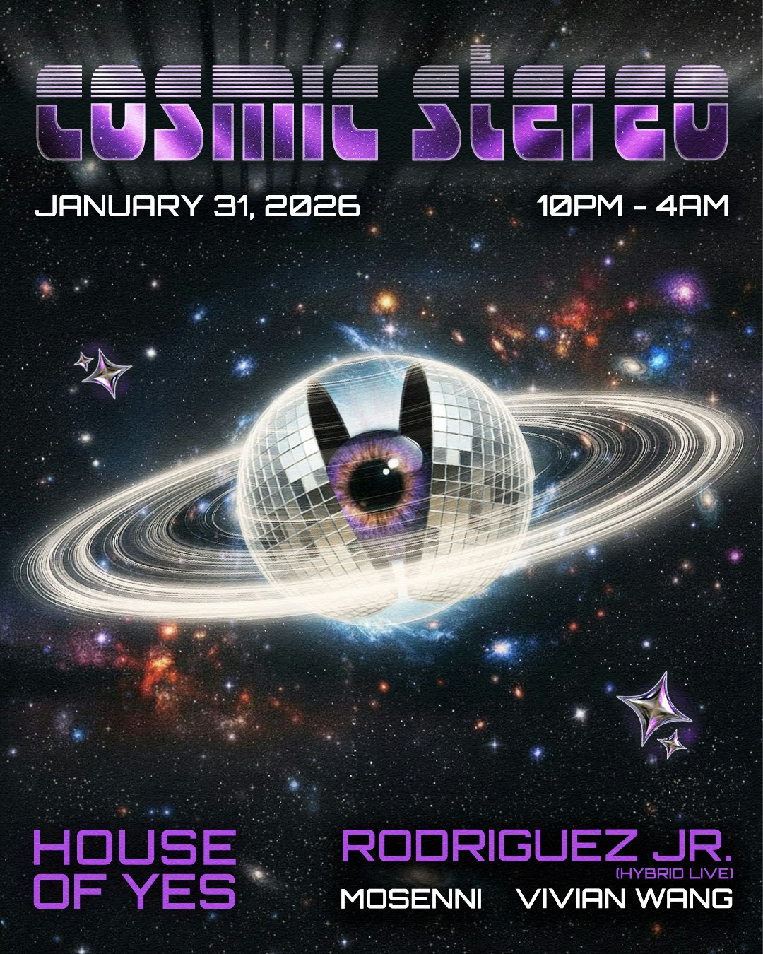 ミュージック Cosmic Underground COSMIC STEREO: Rodriguez Jr. • Mosenni • Vivian Wang Tickets