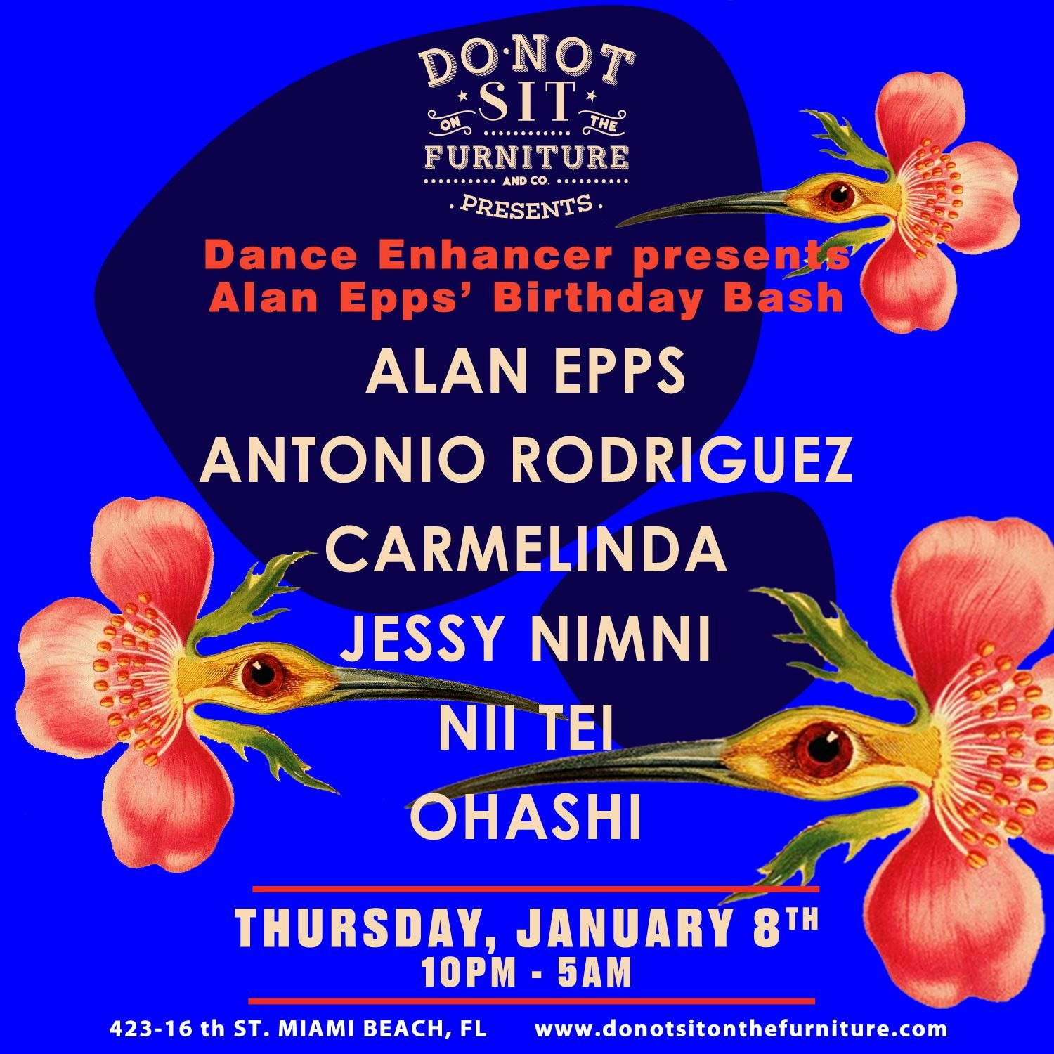 Alan Epps' Birthday Bash Tickets | From Free | 8 Jan @ Do Not Sit