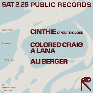 Image for The Atrium Upstairs Cinthie / Colored Craig + A lana / Ali Berger