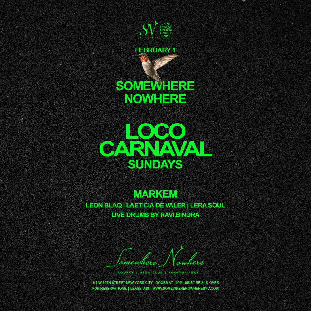 Loco Carnaval Sundays | Markem, Leon Blaq, Laeticia De Valer, Lera Soul and Live Drums by Ravi Bindra