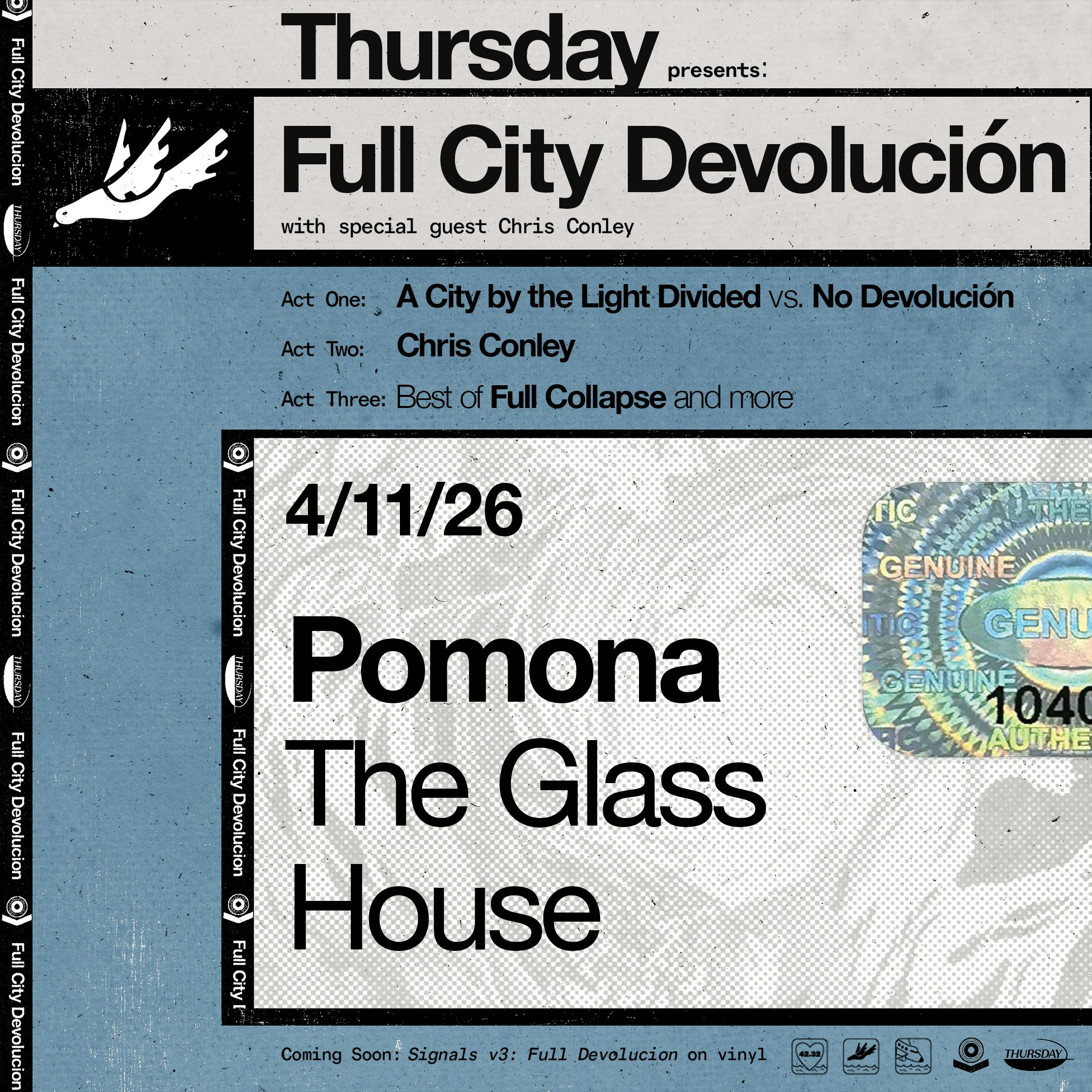 Photo of THURSDAY "FULL CITY DEVOLUCION" with CHRIS CONLEY