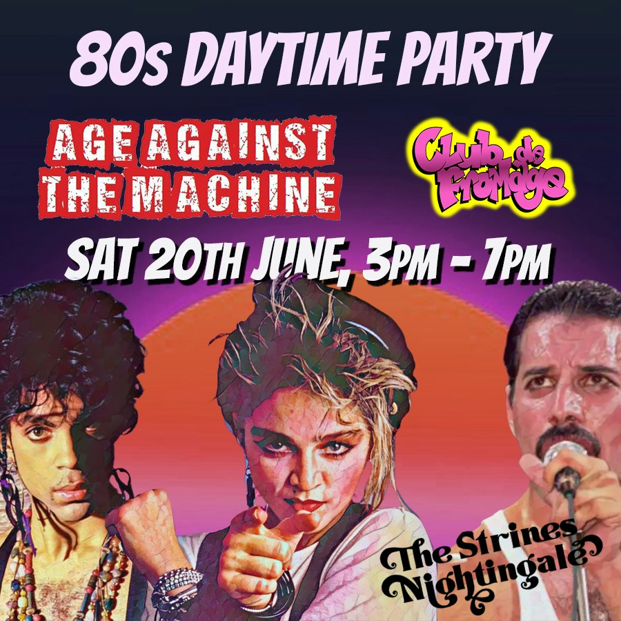 80s Outdoor Party STRINES (Over 30s Only), 3pm-7pm Tickets | £13.26 ...
