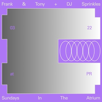 Image for Sundays In The Atrium: Frank & Tony + DJ Sprinkles