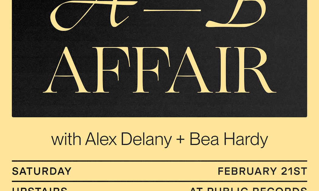 Image for Etc, 7:00 pm, Upstairs A-B Affair with Alex Delany + Bea Hardy