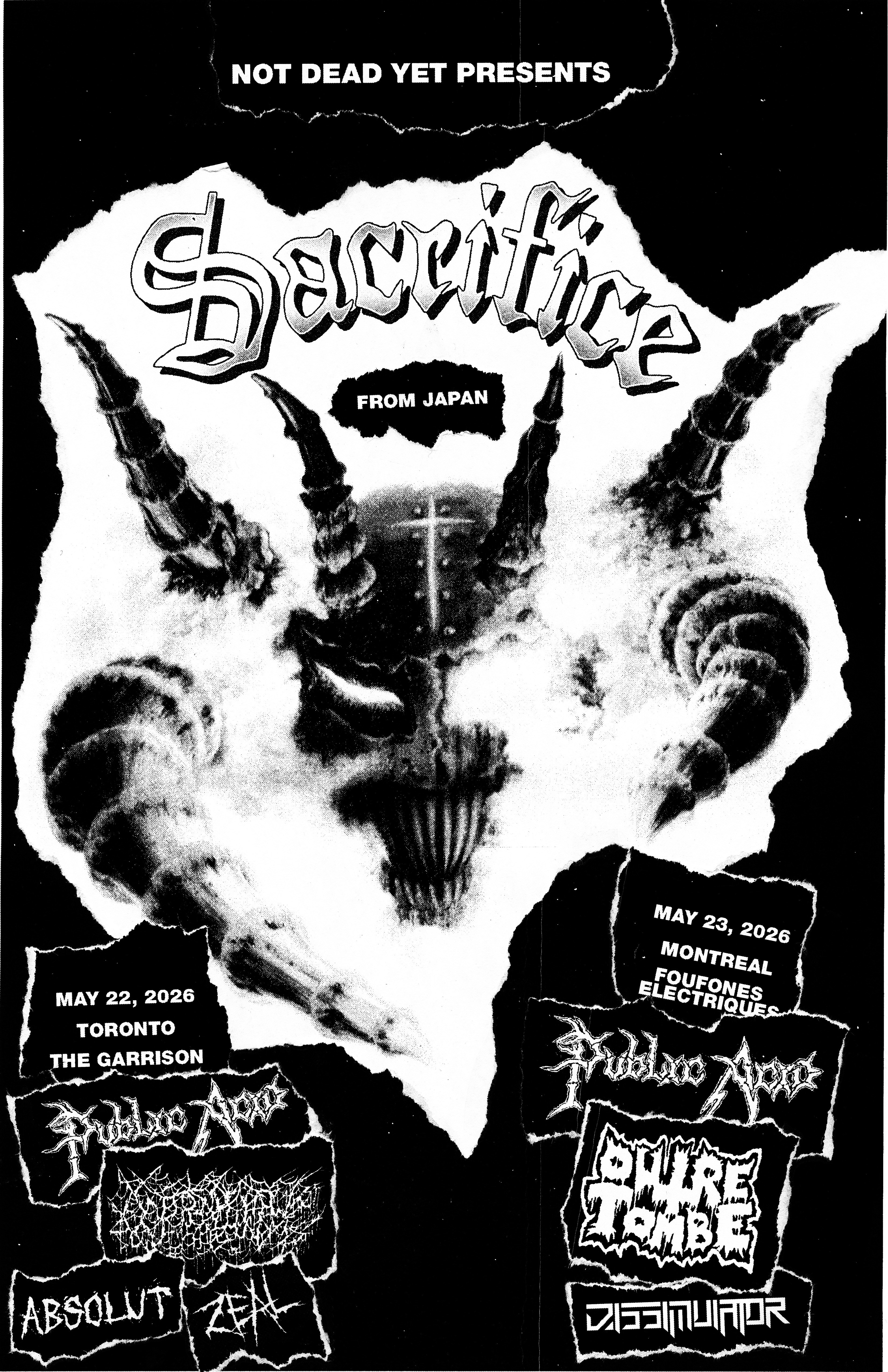 Sacrifice (Japan) Tickets | CA$41.75 | 22 May @ The Garrison