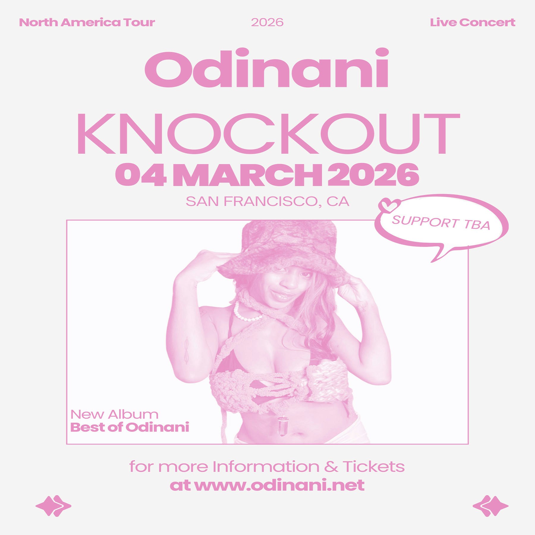ODINANI LIVE AT THE KNOCKOUT! NORTH AMERICAN TOUR 2026! Tickets | $11. ...