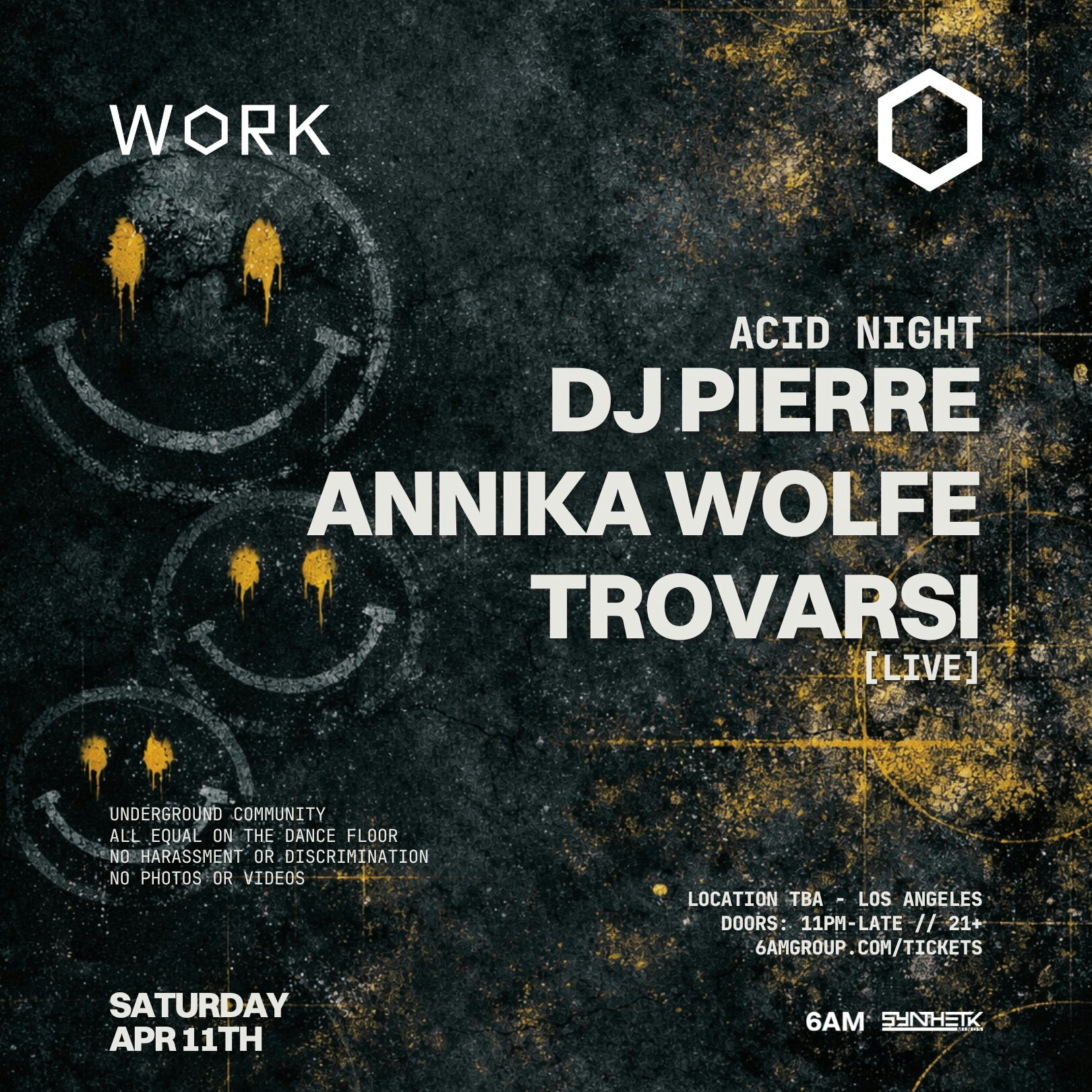 Photo of WORK presents Acid Night: DJ Pierre, Annika Wolfe, & Trovarsi [LIVE]