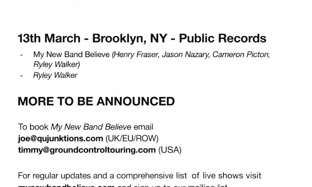 Image for My New Band Believe + Ryley Walker