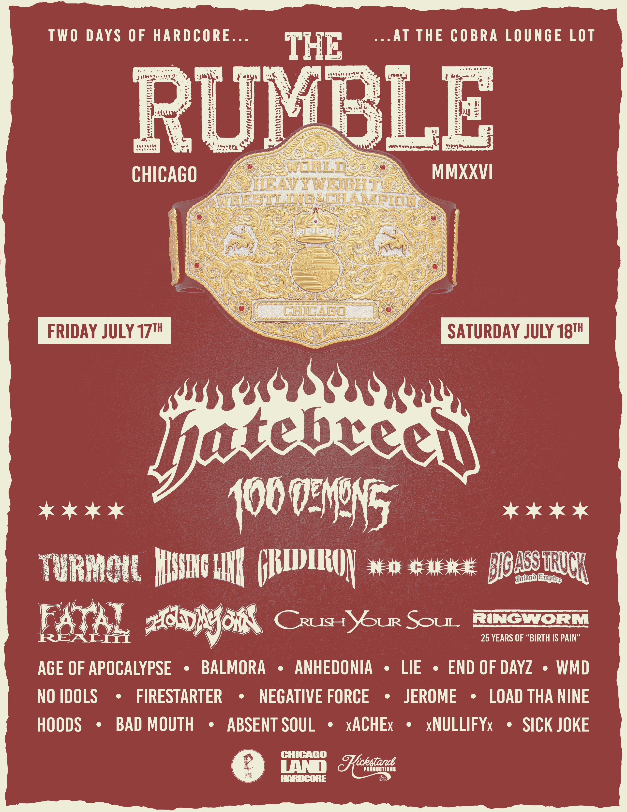 洋楽 LP RUMBLE PARTY The Rumble 2026 Weekend Pass Tickets | $175 | 17 Jul @ Cobra