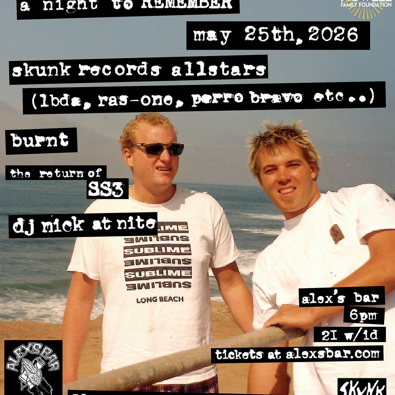 Photo of Skunk Records Allstars + Burnt + SS3 + DJ Nick at Nite