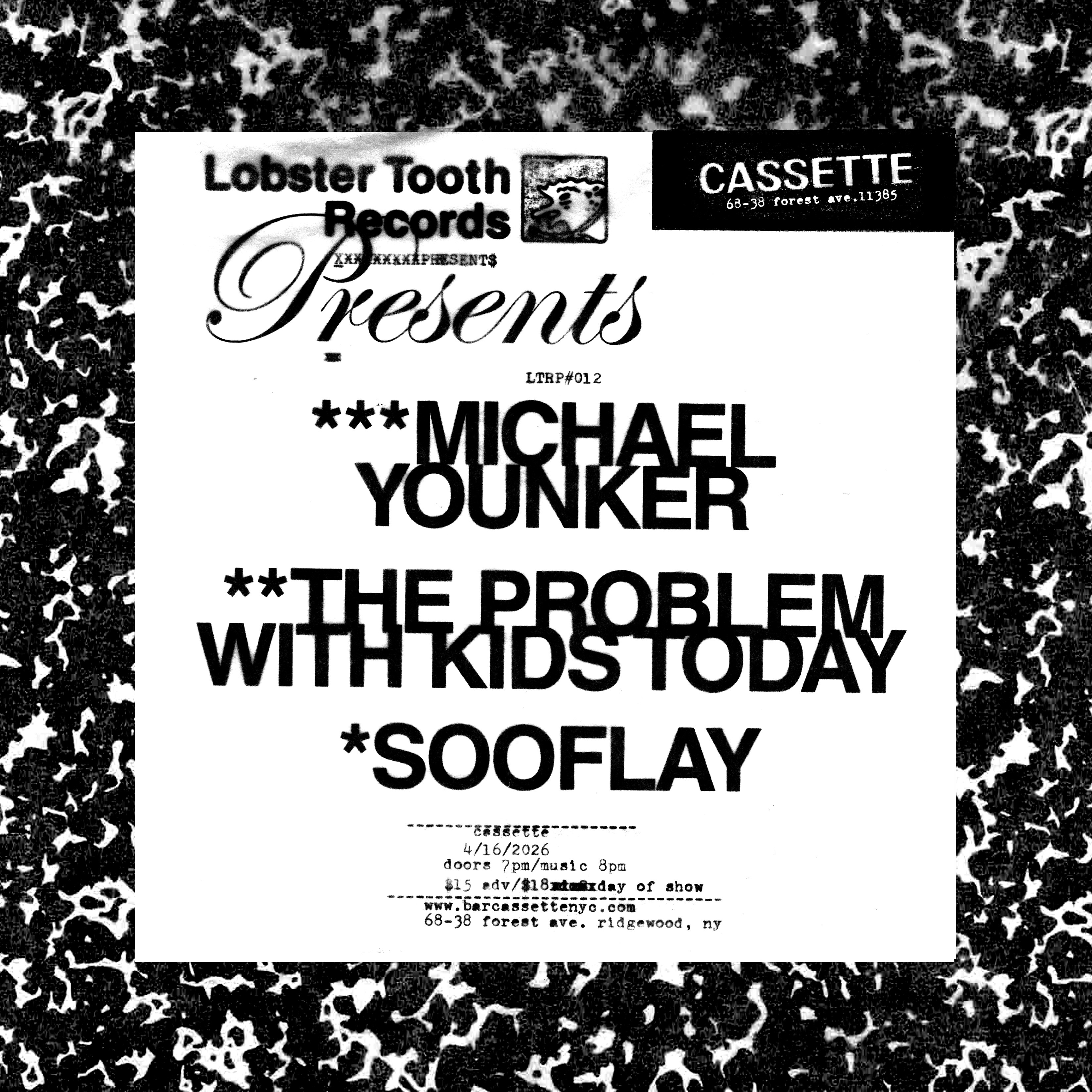 Photo of MICHAEL YOUNKER, THE PROBLEM WITH KIDS TODAY, SOOFLAY