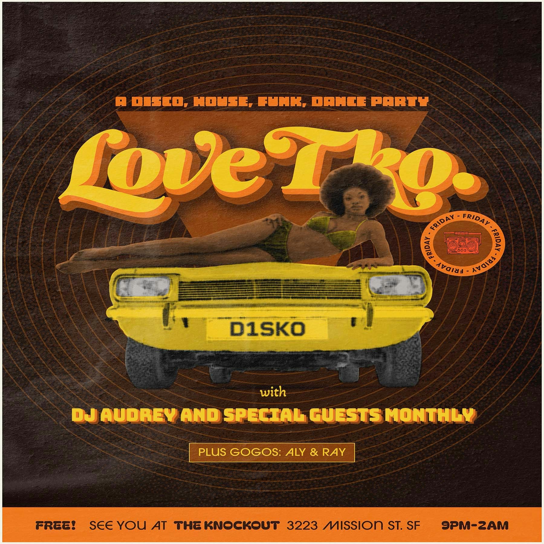 LOVE T.K.O. DISCO DANCE PARTY! Tickets | Free | 18 Dec @ The