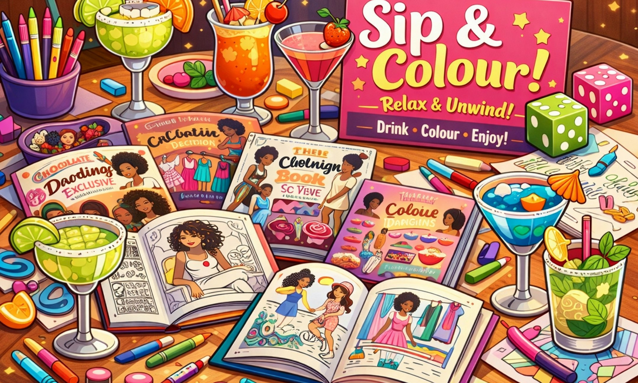 Sip and colour by Chocolate Darlings