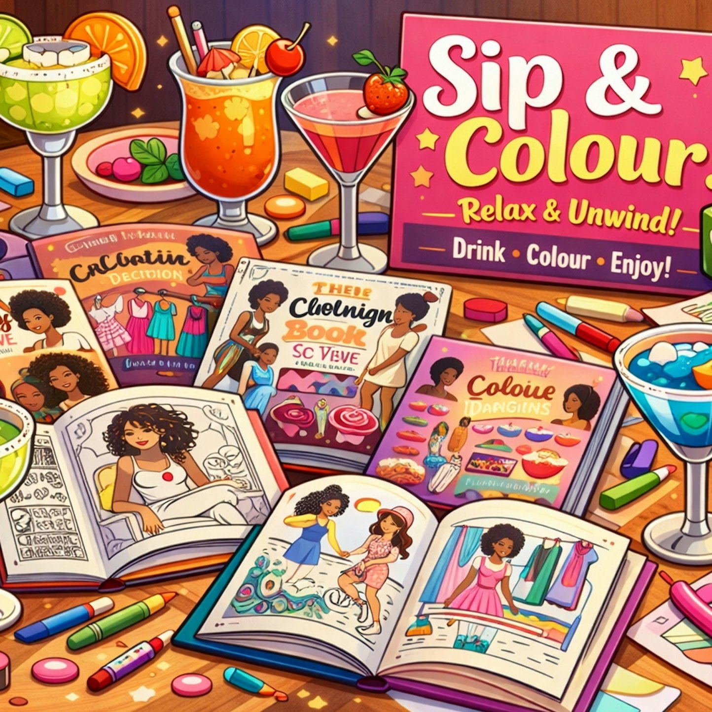 Sip and colour by Chocolate Darlings
