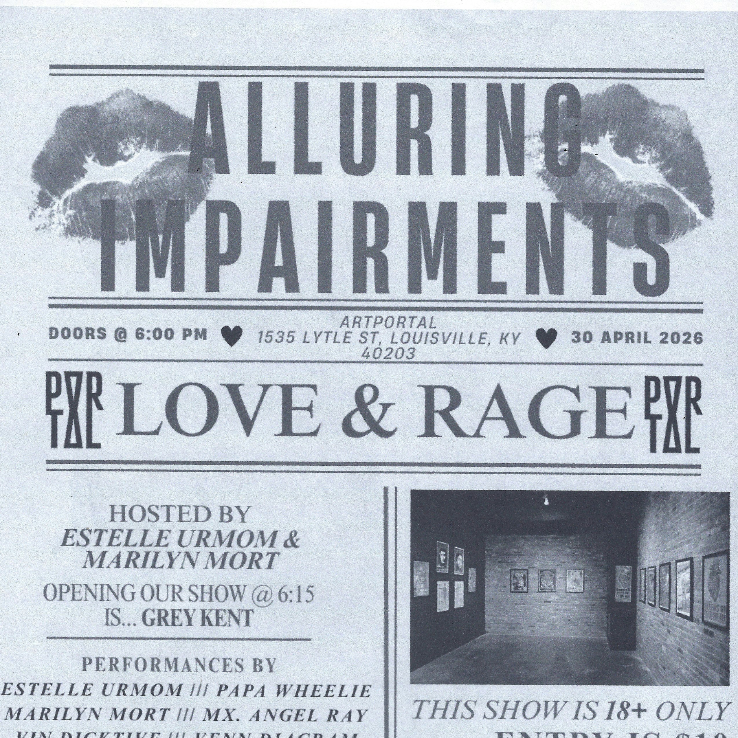 Photo of Alluring Impairments Presents: Love & Rage