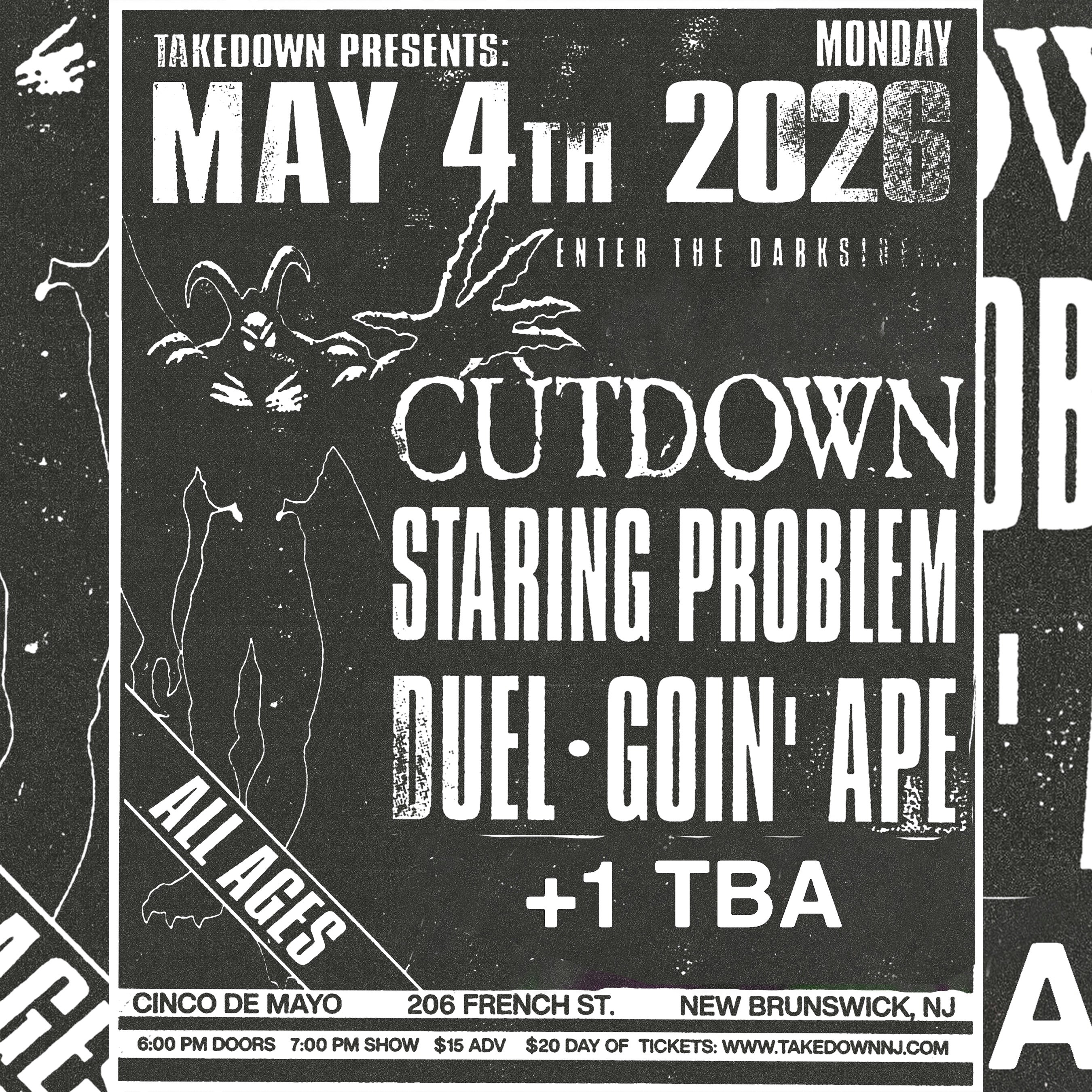 Photo of Cutdown, Staring Problem, Duel, Goin' Ape, +1 TBA